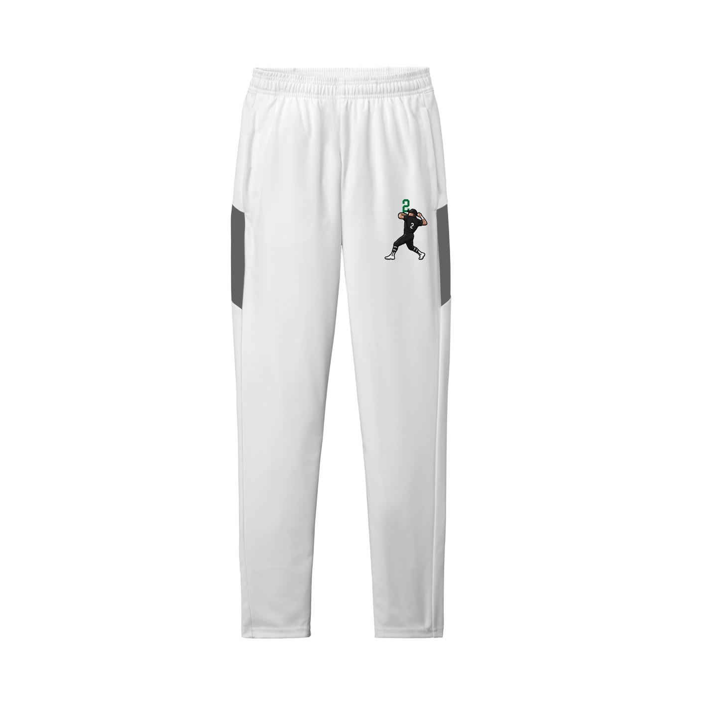 Team Travel Pant — Number Top in White/Grey