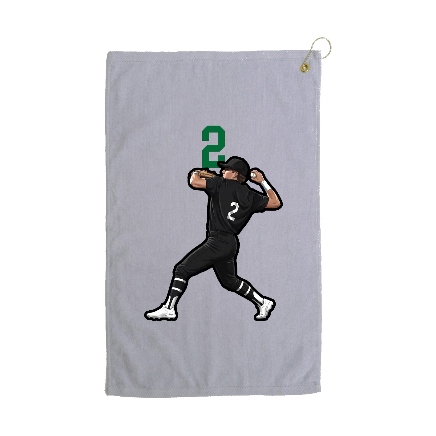 Golf Towel — Number Top in Grey