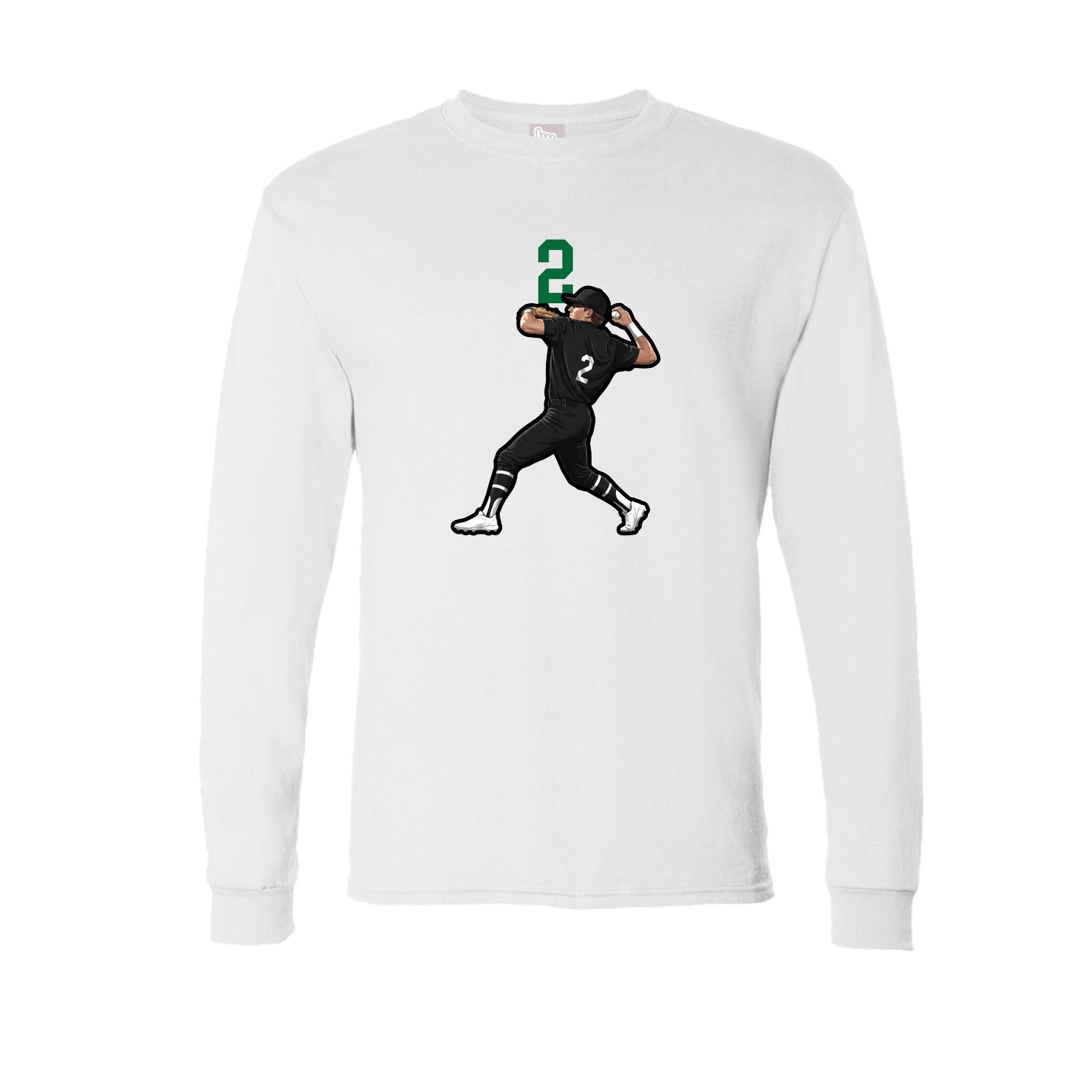 Long Sleeve Tee — Number Top in White