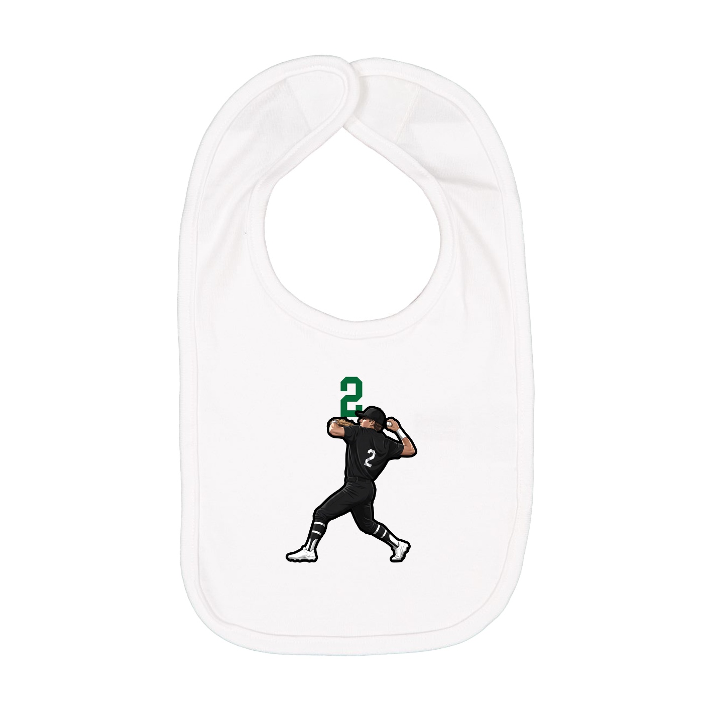 Infant Bib — Number Top in White