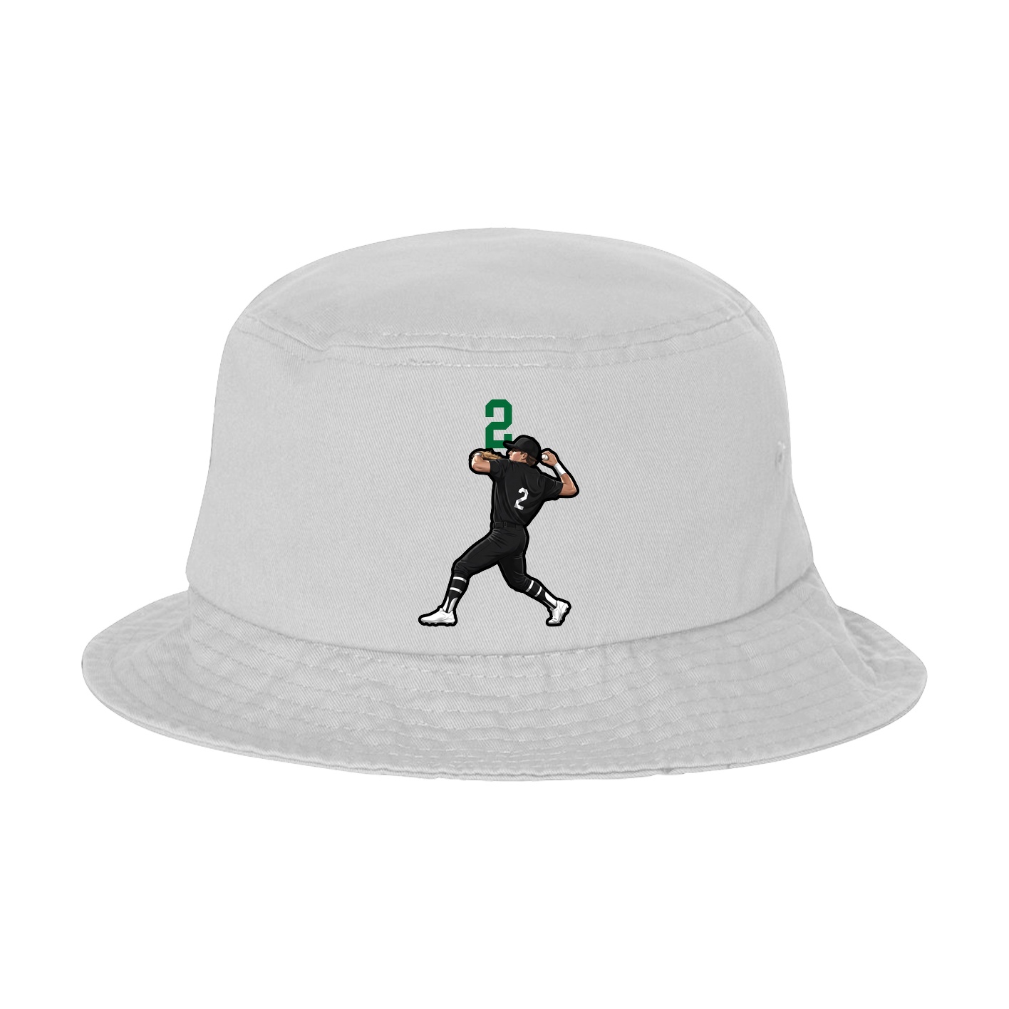 Bucket Cap — Number Top in White