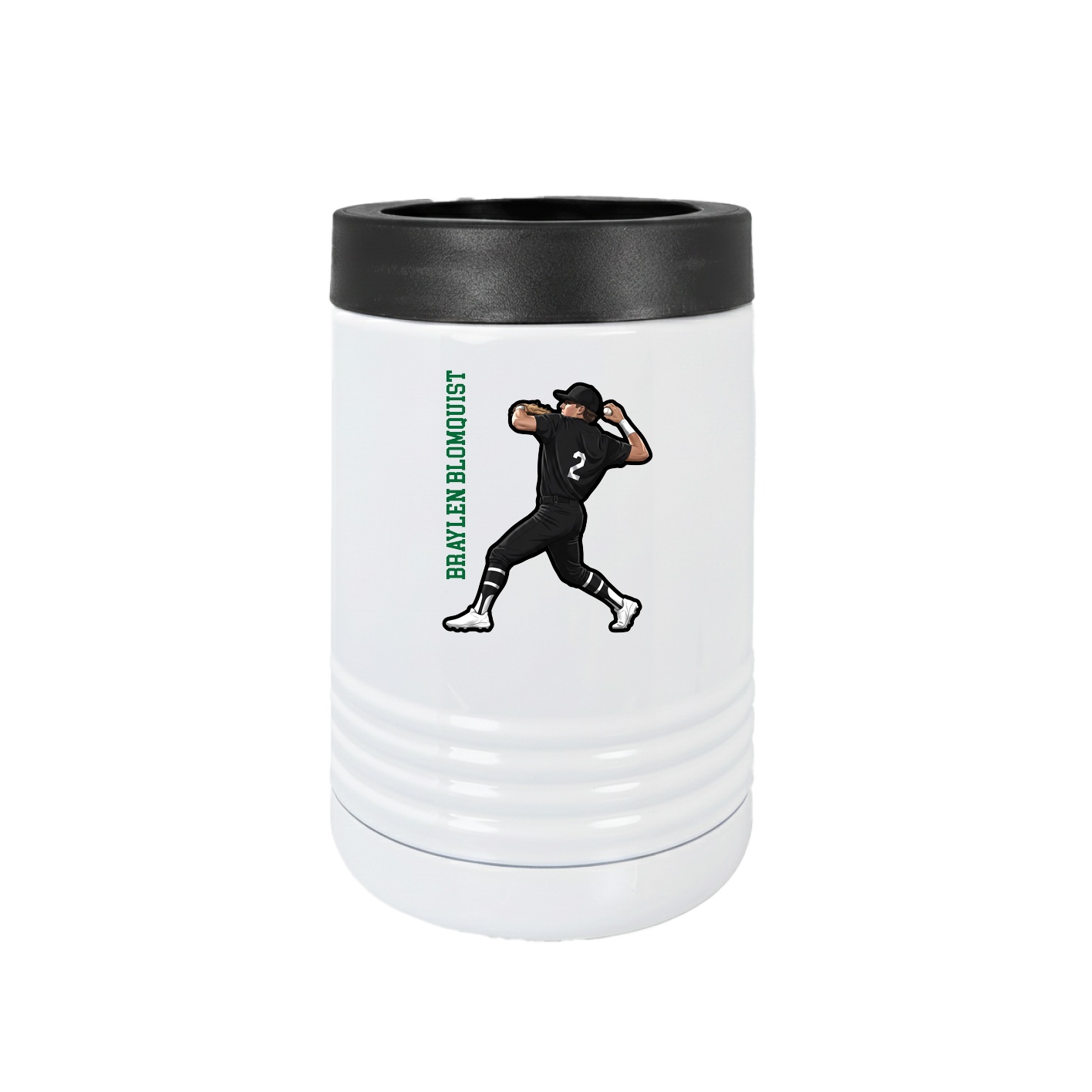 Beverage Holder — Name Vertical in White