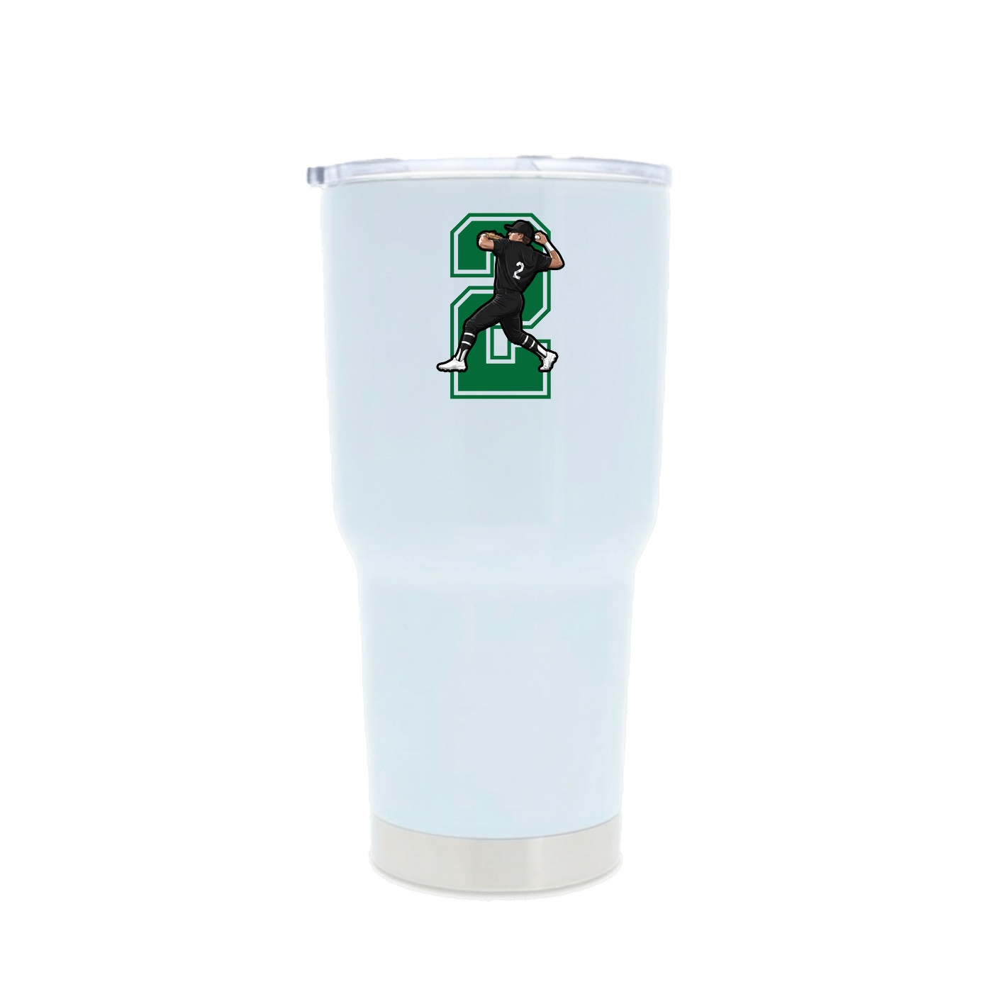 30oz Stainless Steel Tumbler — Number in White