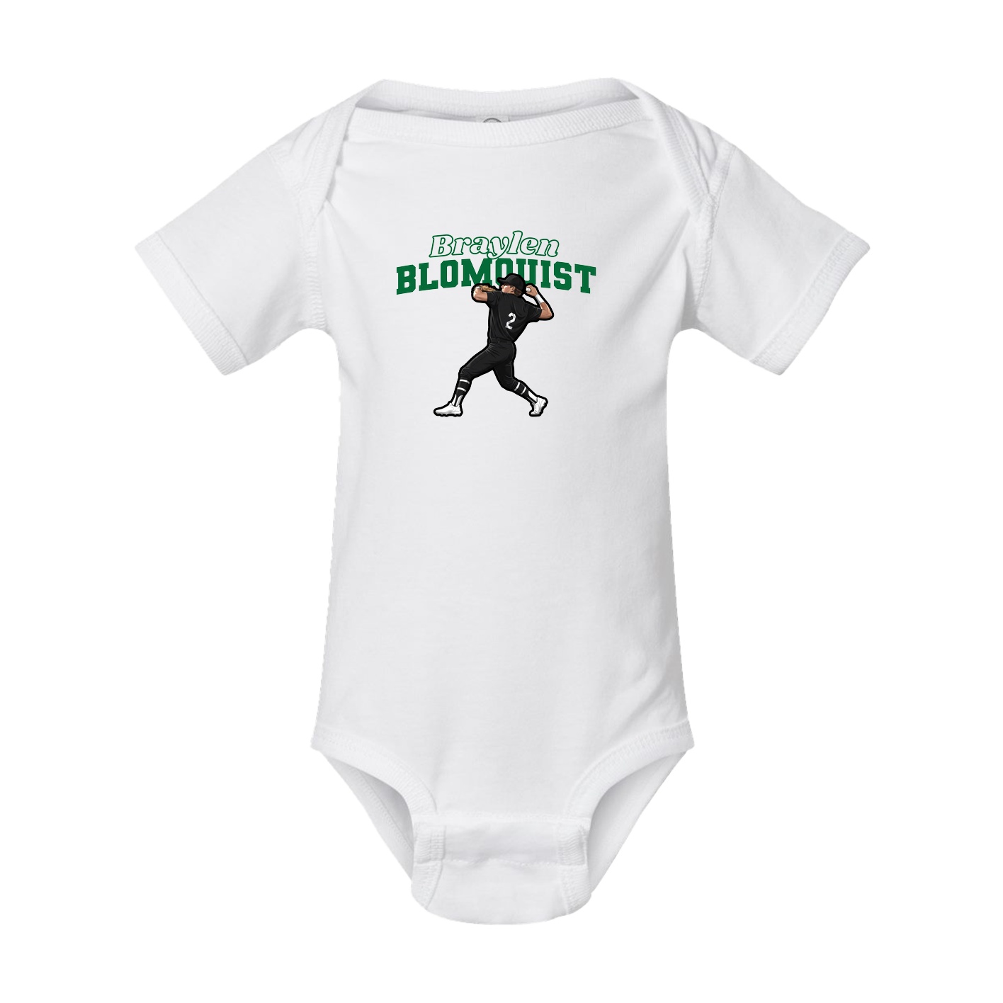 Baby Onesie — Name Arch in White