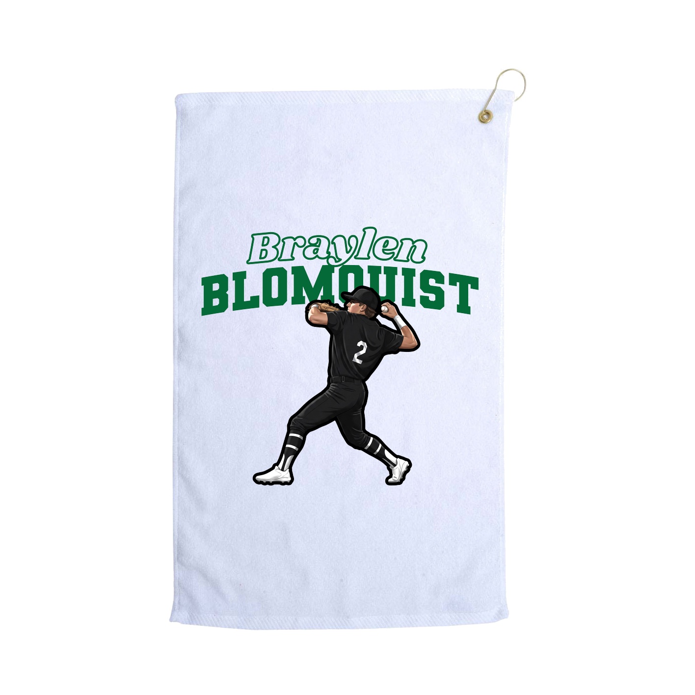 Golf Towel — Name Arch in White