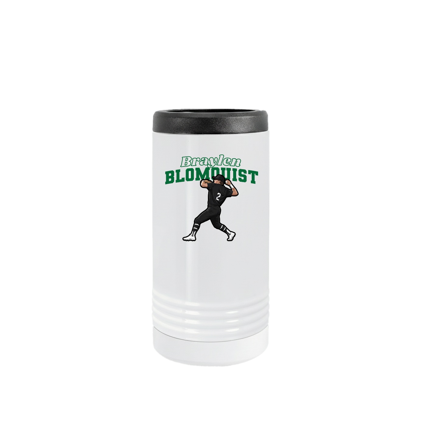Slim Beverage Holder — Name Arch in White