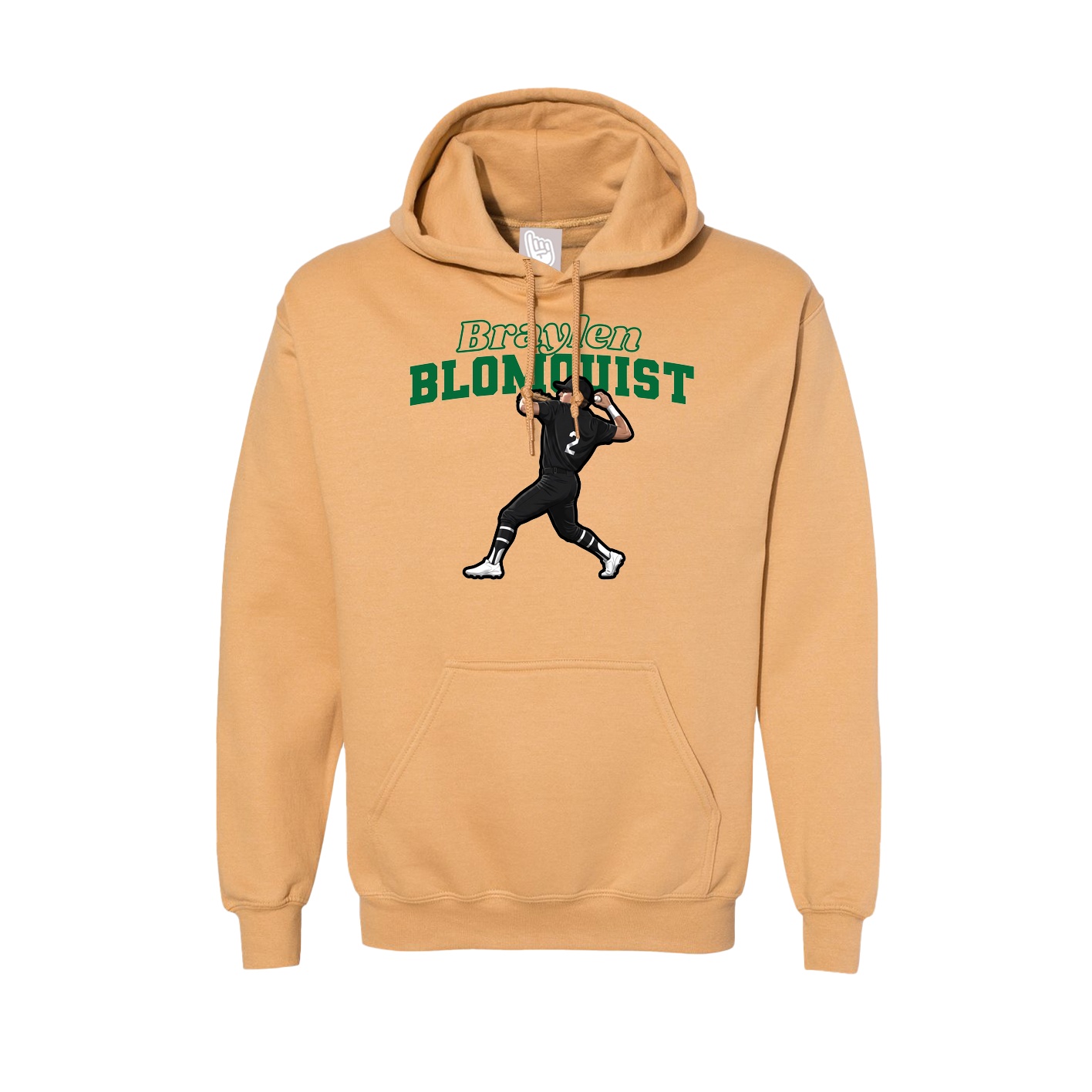 Hoodie — Name Arch in Vegas Gold