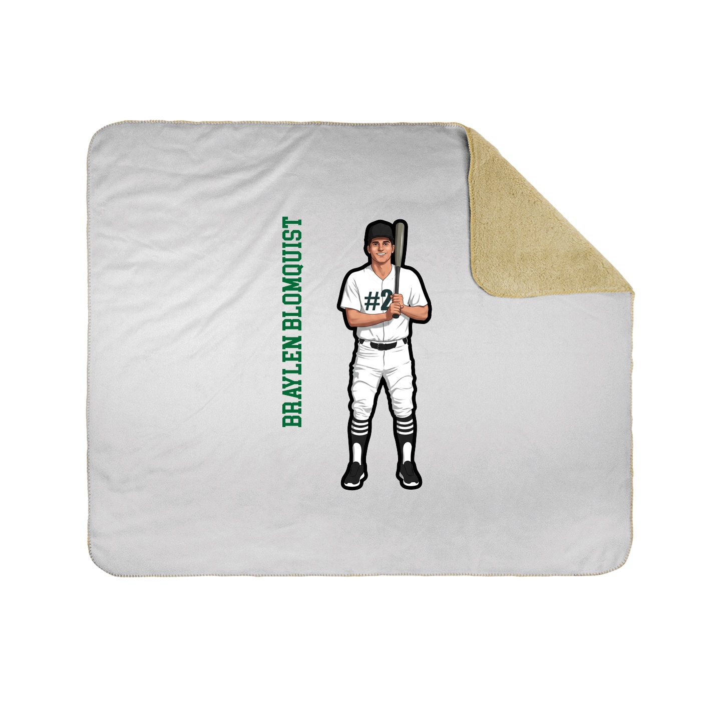 Throw Blanket — Name Vertical in White