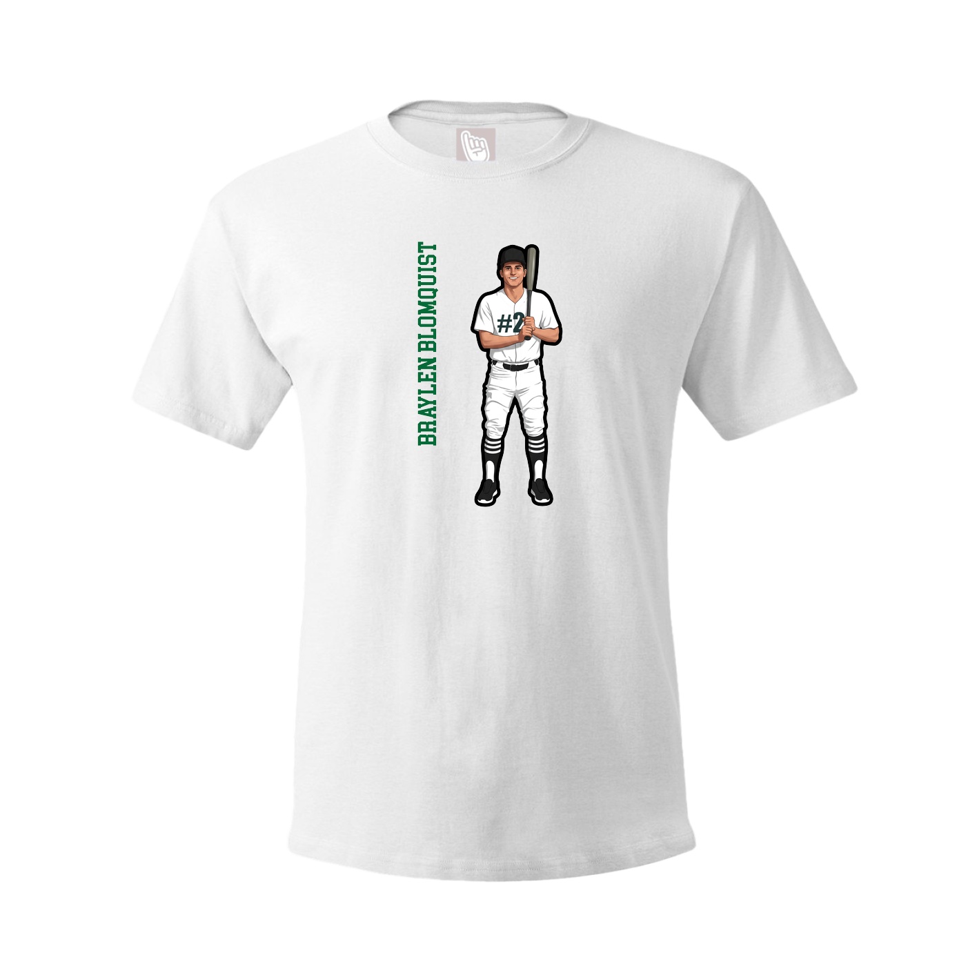 Youth Tee — Name Vertical in White