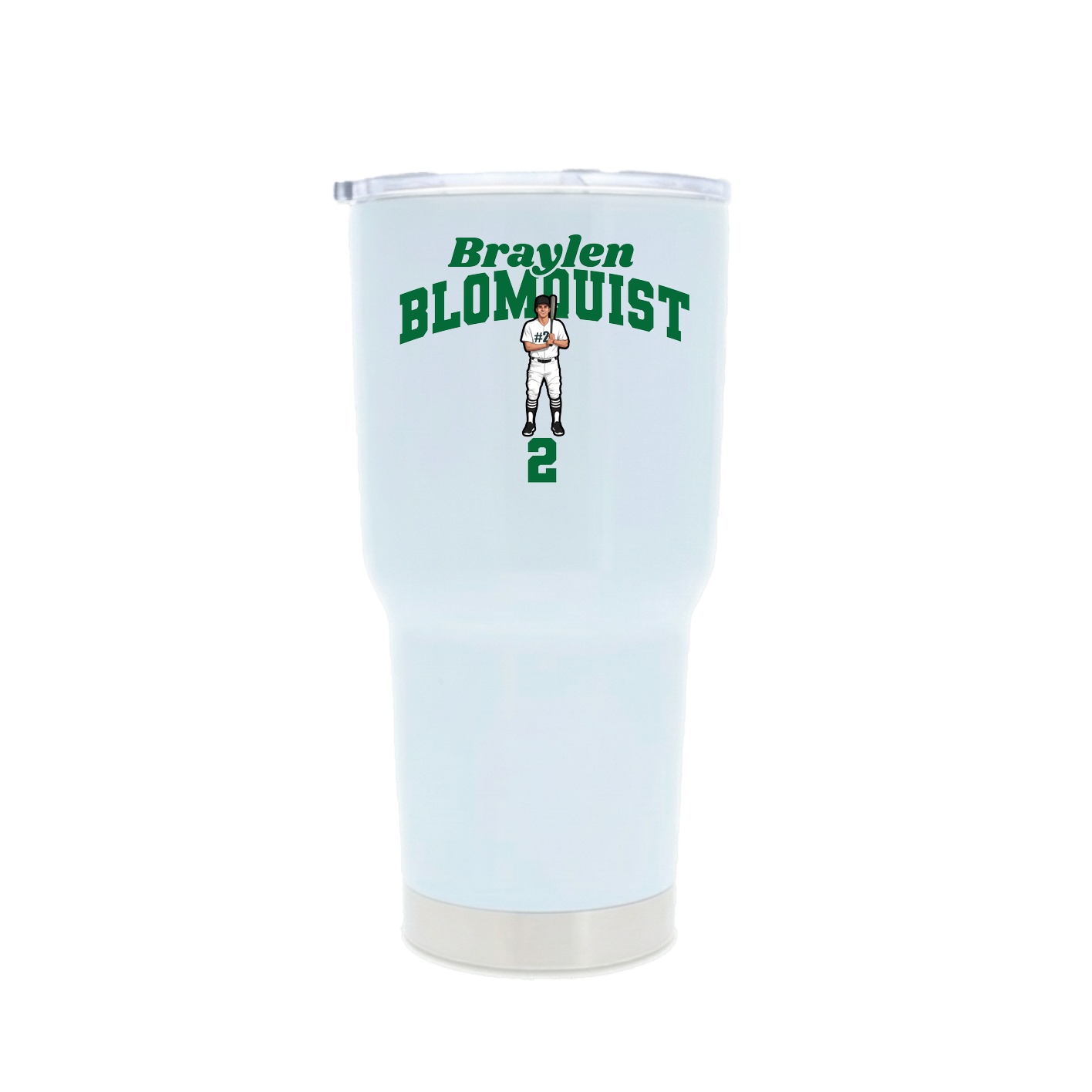 30oz Stainless Steel Tumbler — Signature Arch in White