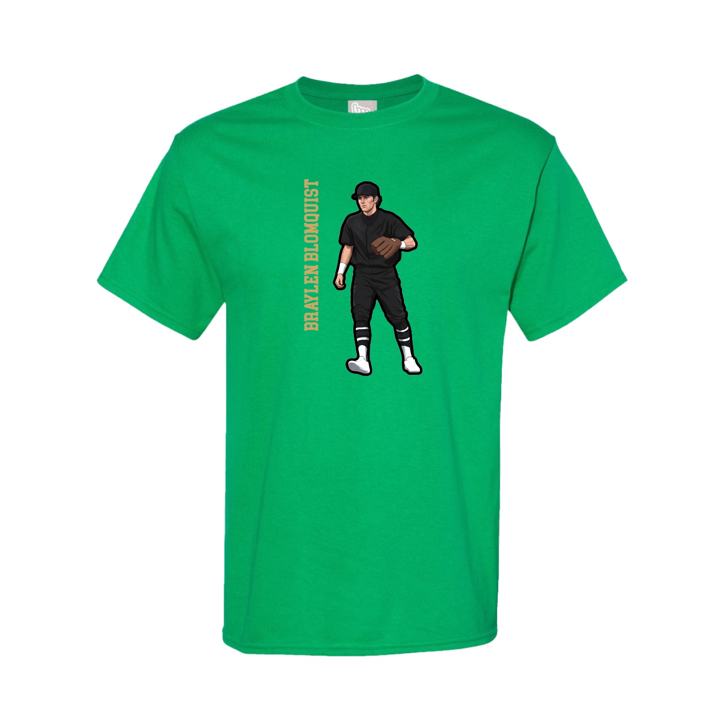 Youth Tee — Name Vertical in Green