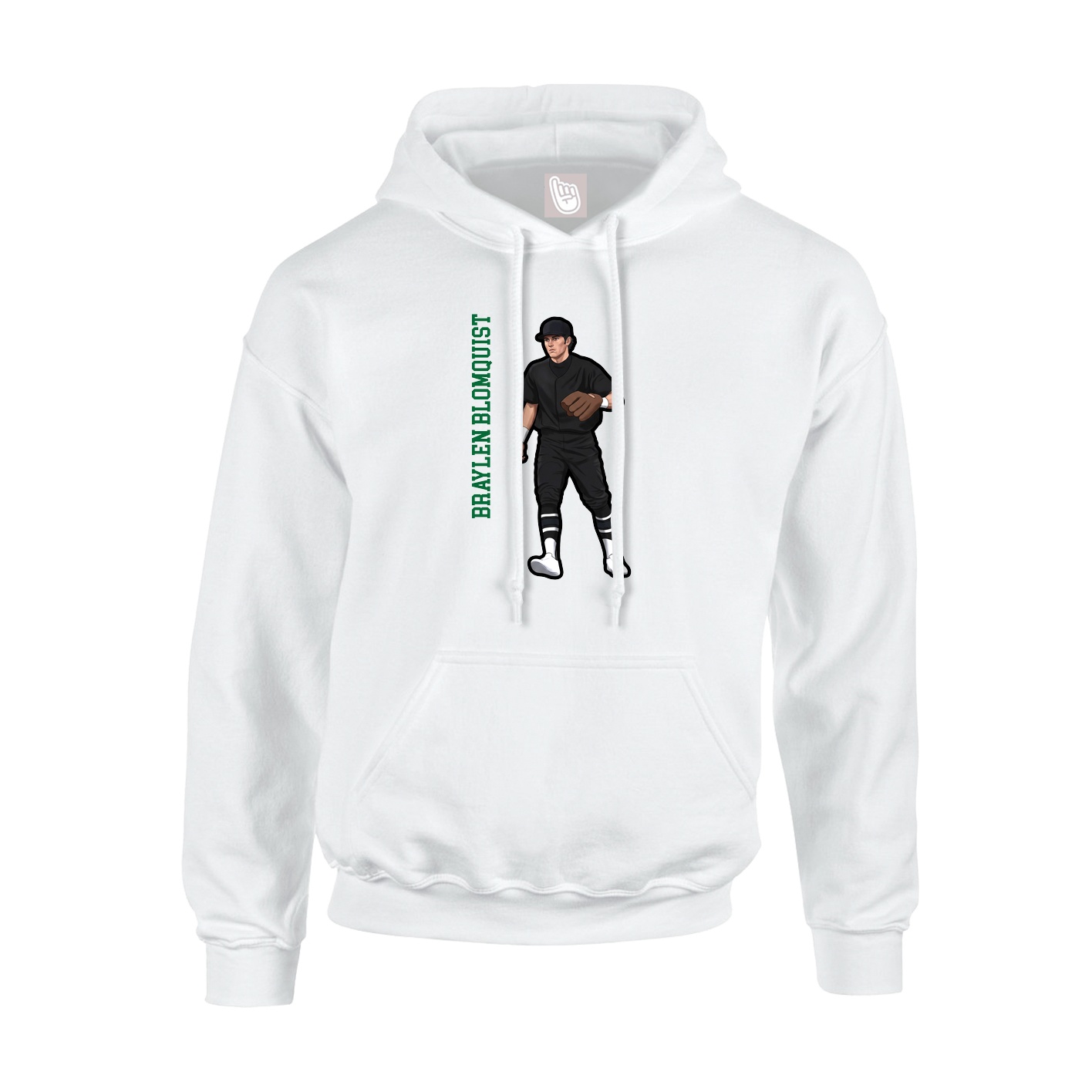 Hoodie — Name Vertical in White