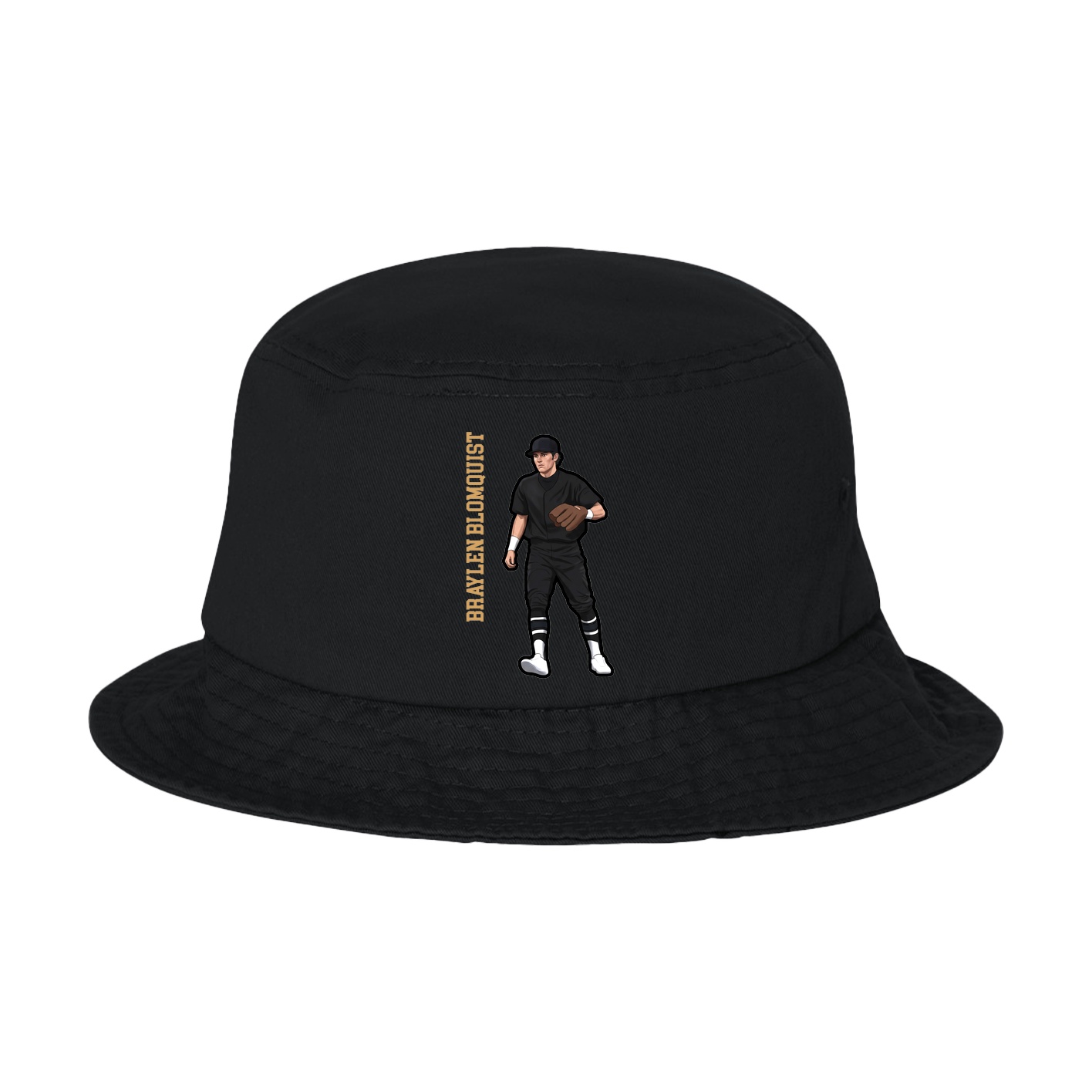 Bucket Cap — Name Vertical in Black