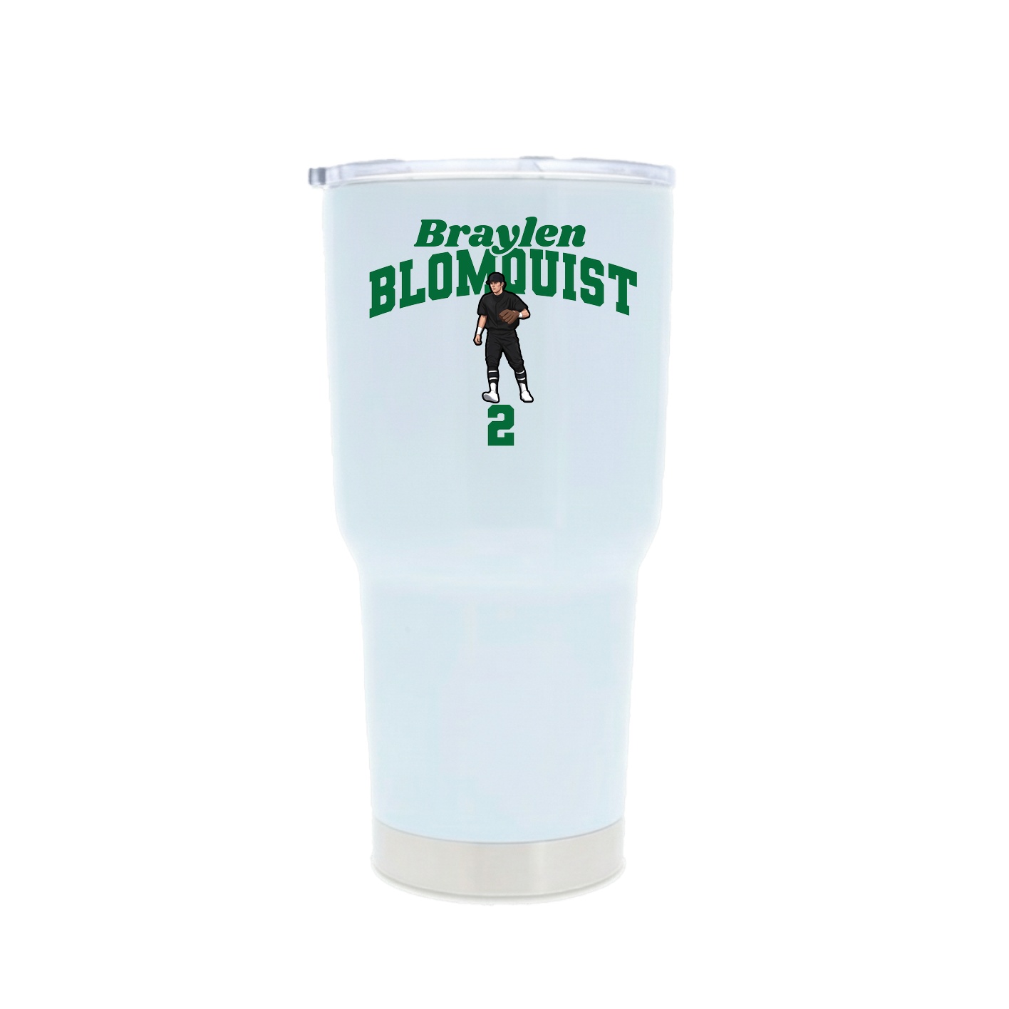 30oz Stainless Steel Tumbler — Signature Arch in White