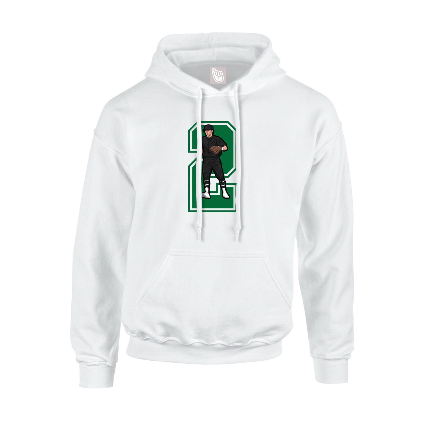 Hoodie — Number in White