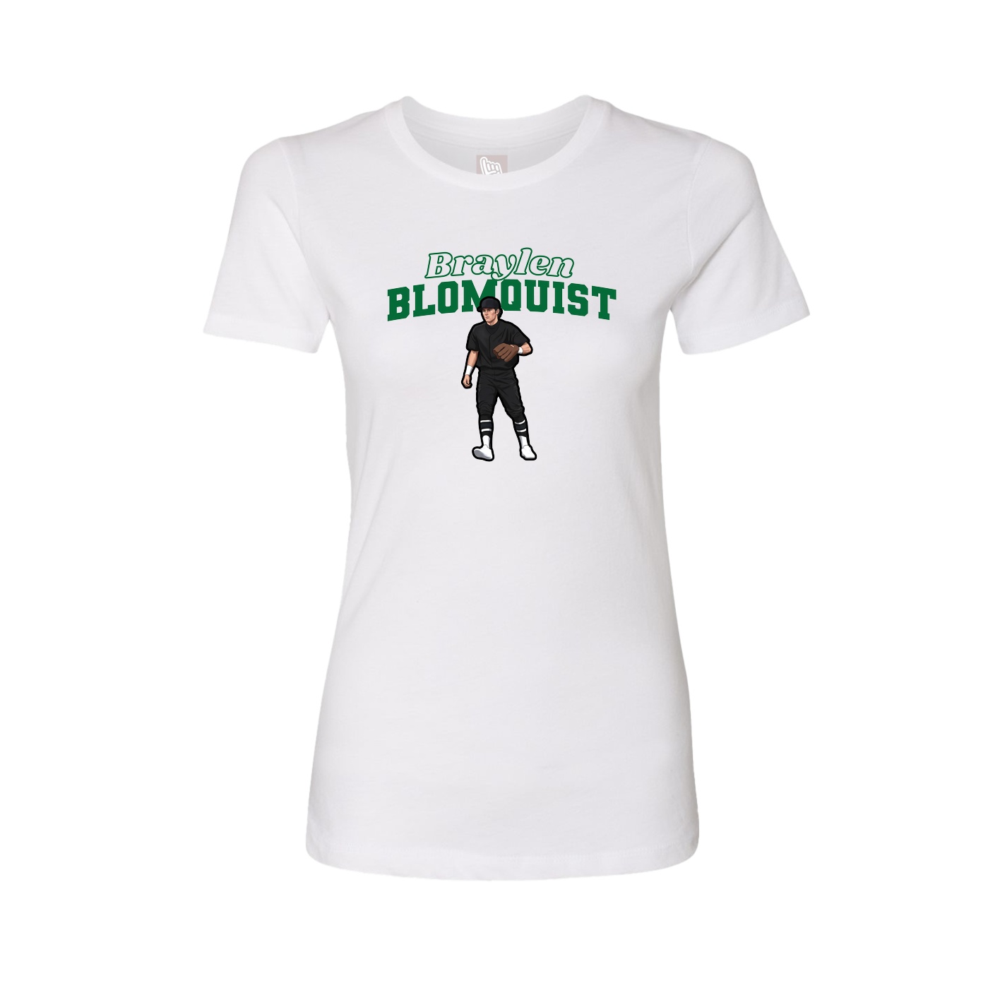 Womens Tee — Name Arch in White