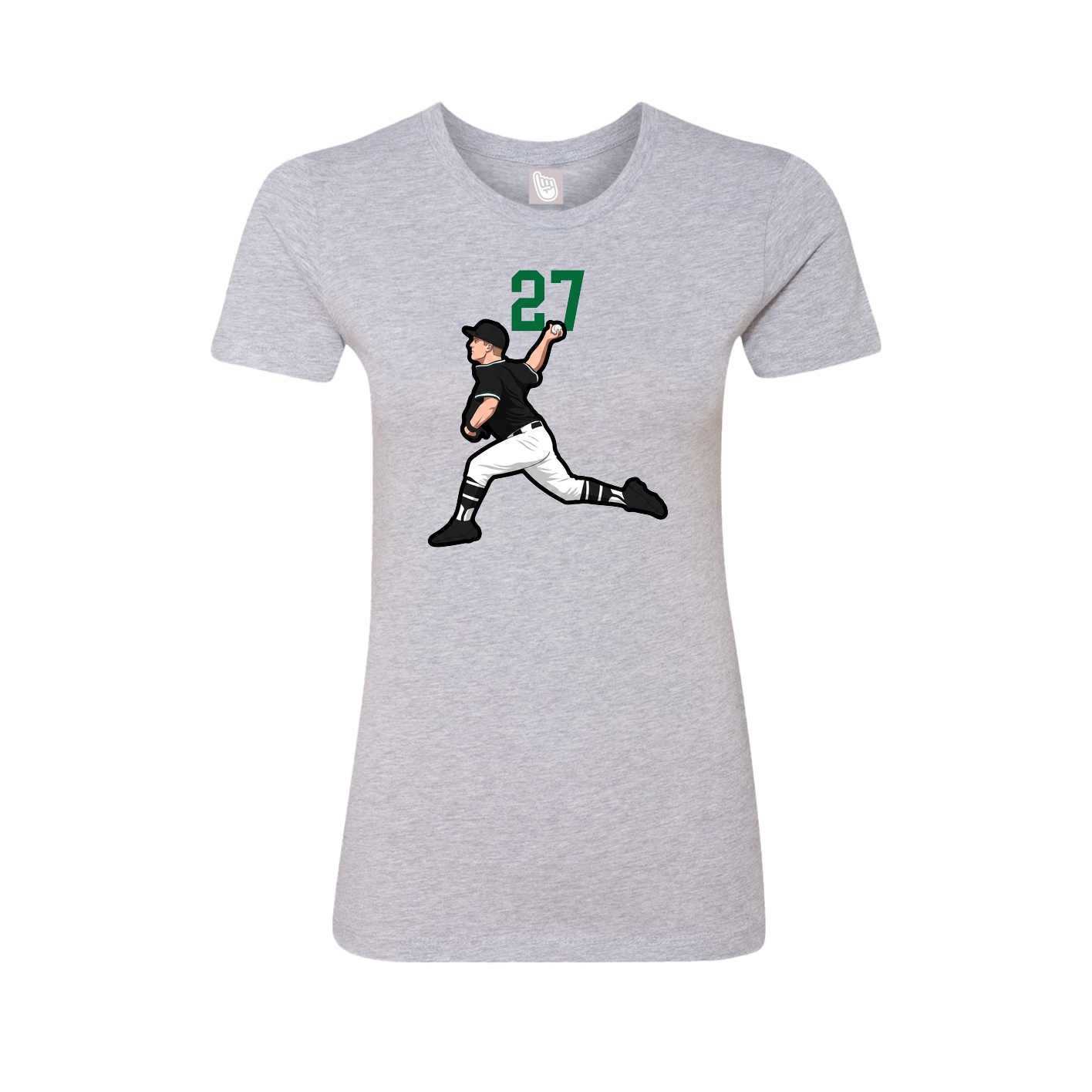 Fitted Women's Tee — Number Top in Grey