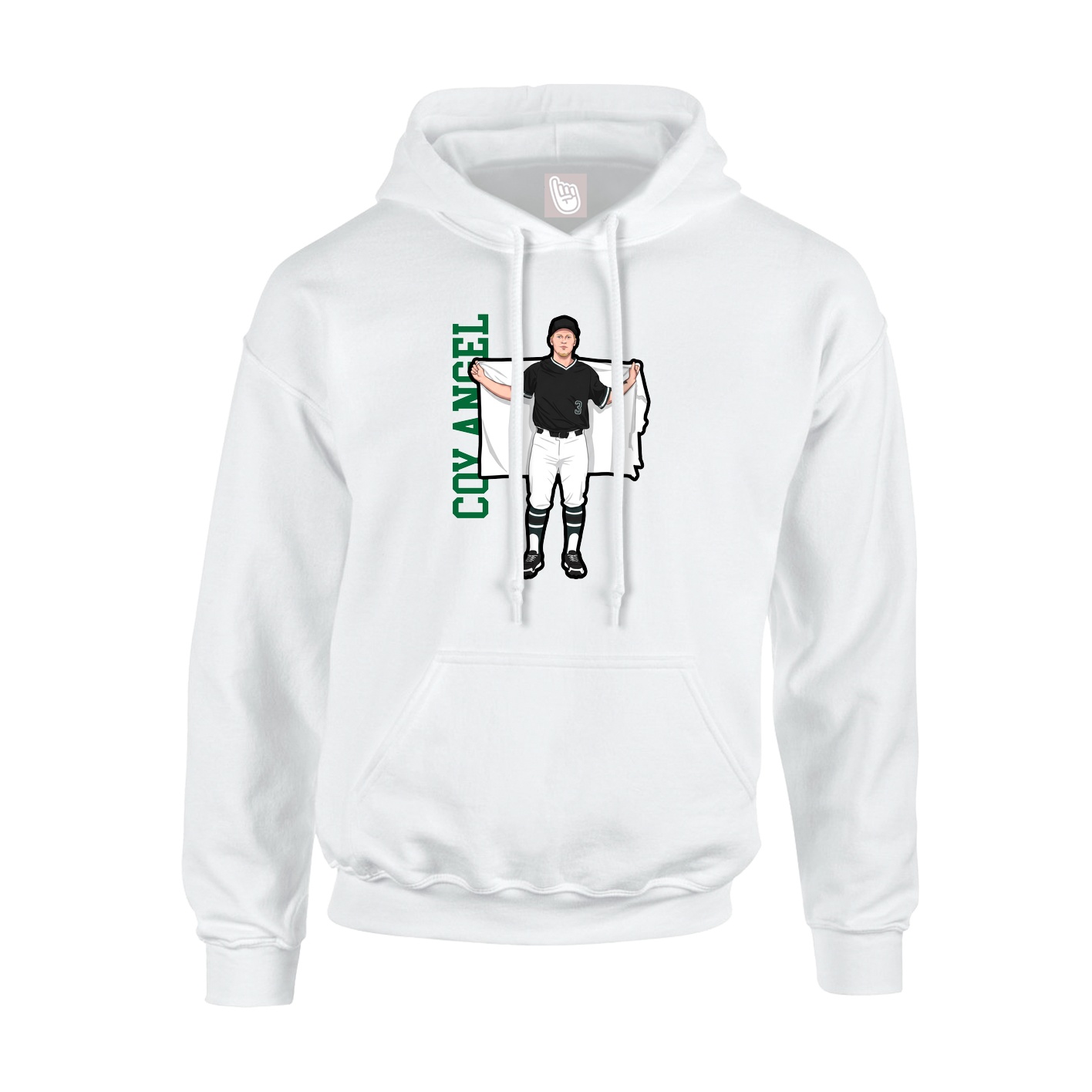 Youth Hoodie — Name Vertical in White