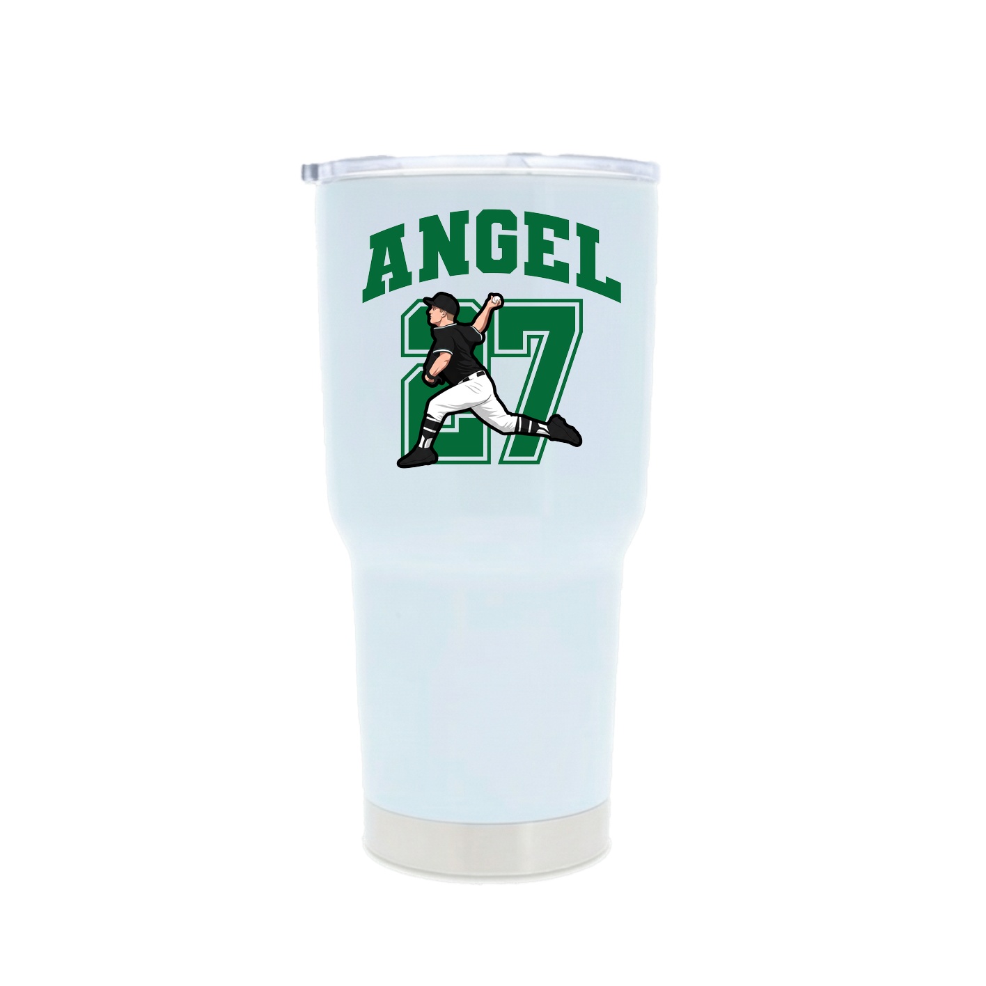 30oz Stainless Steel Tumbler — Number in White