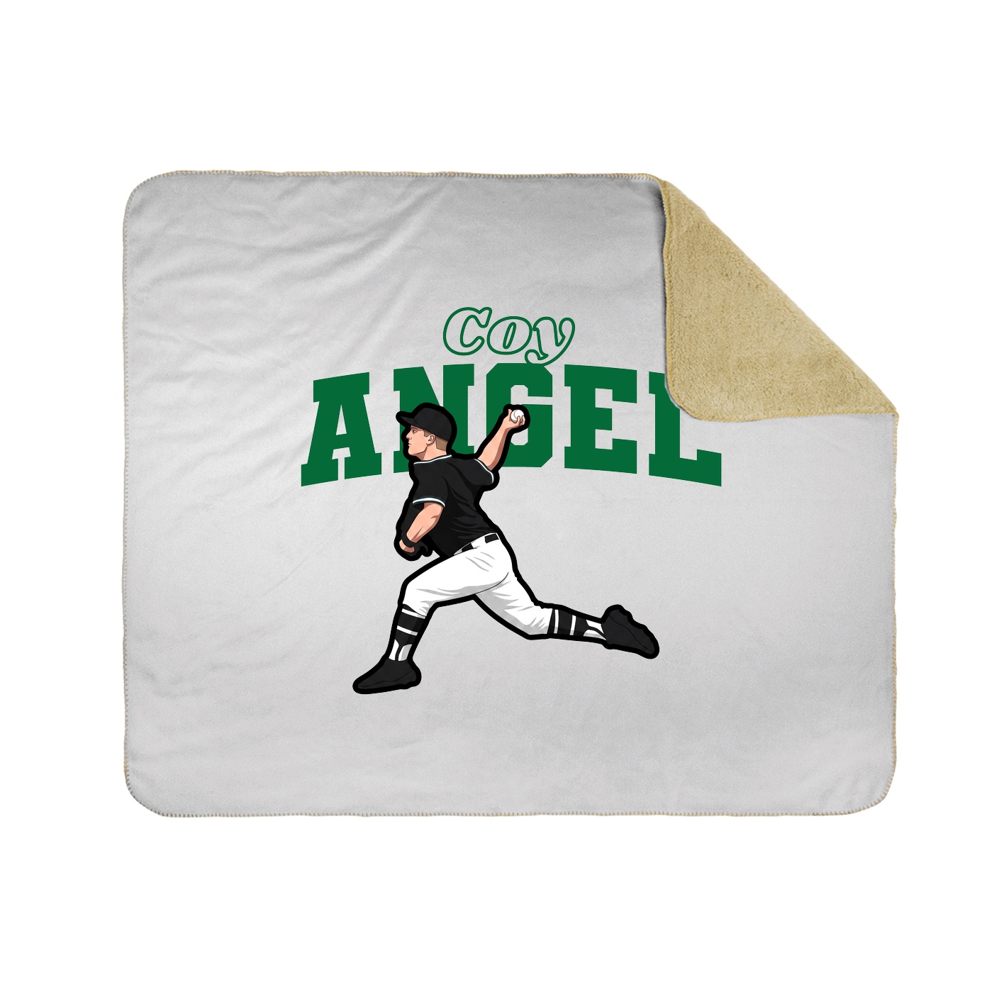 Throw Blanket — Name Arch in White