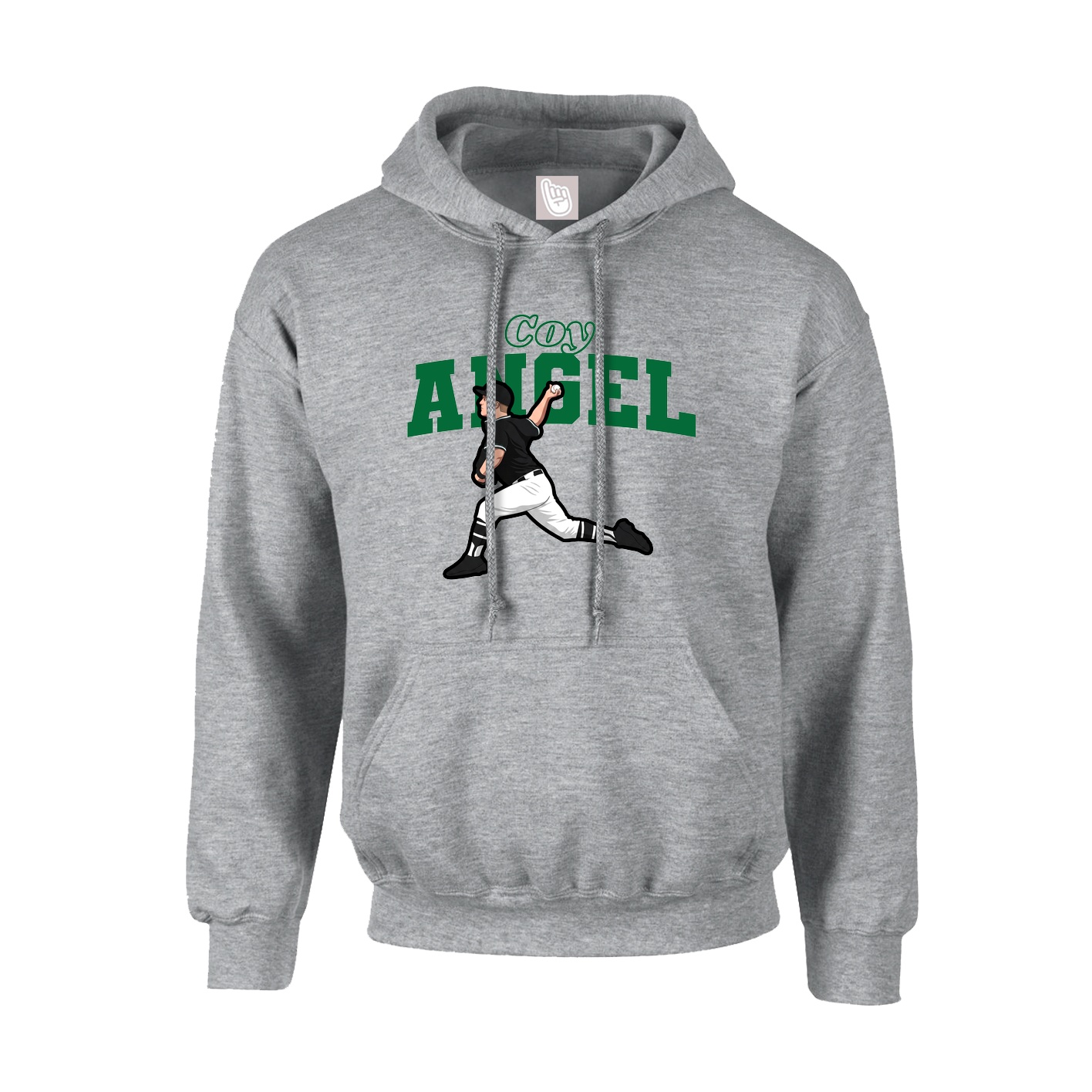 Hoodie — Name Arch in Grey