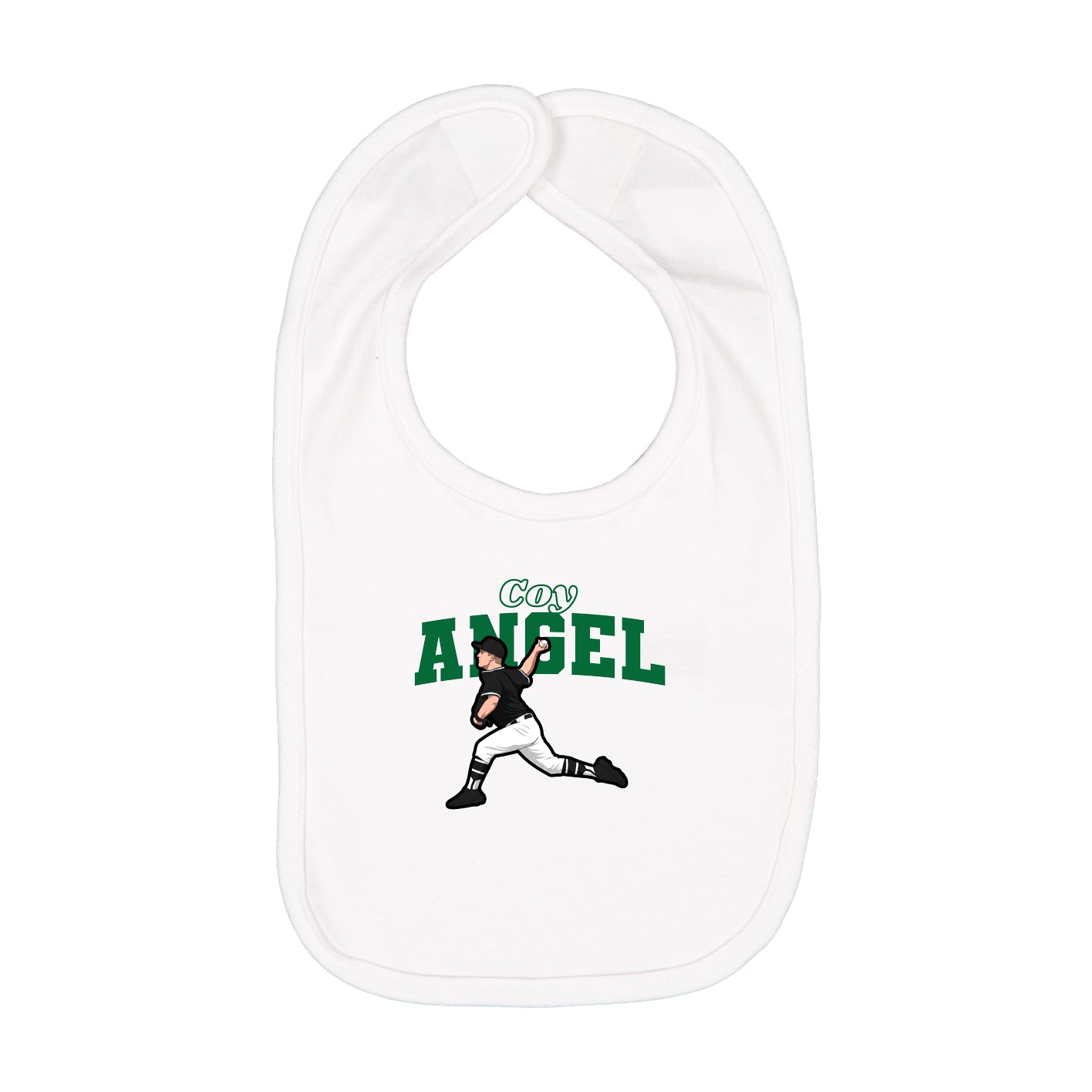 Infant Bib — Name Arch in White