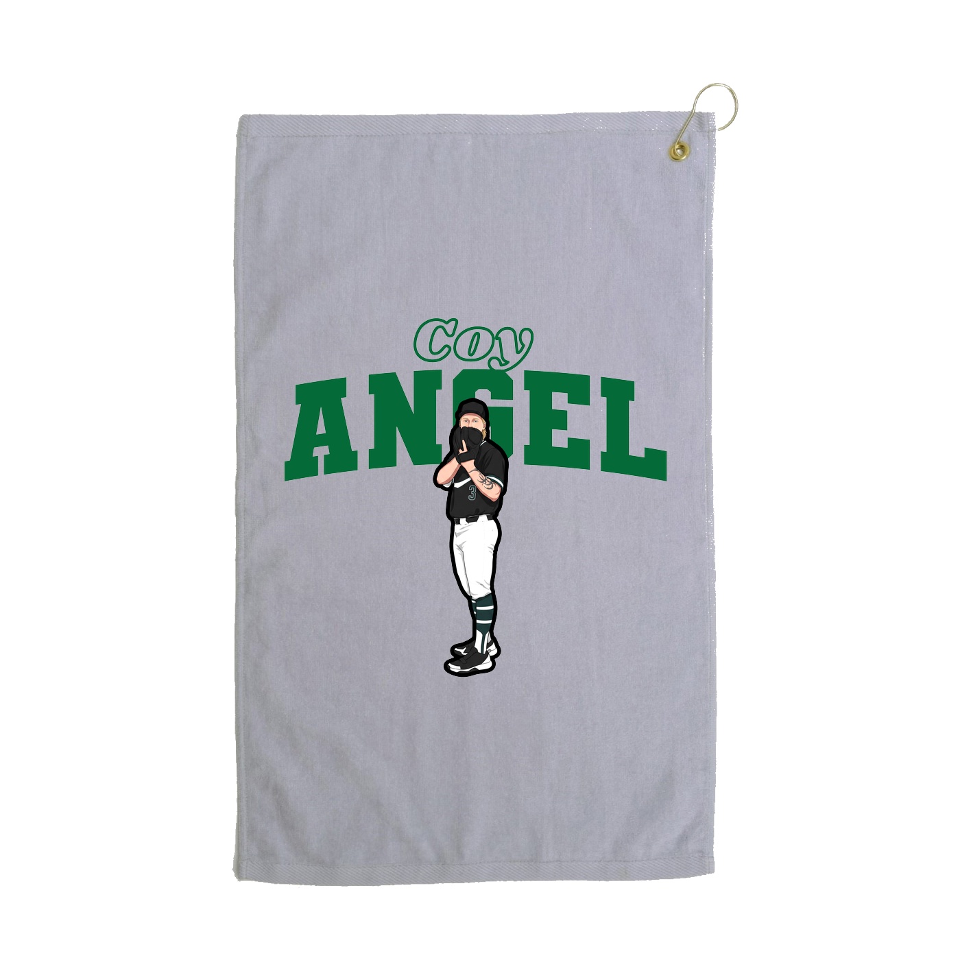 Golf Towel — Name Arch in Grey