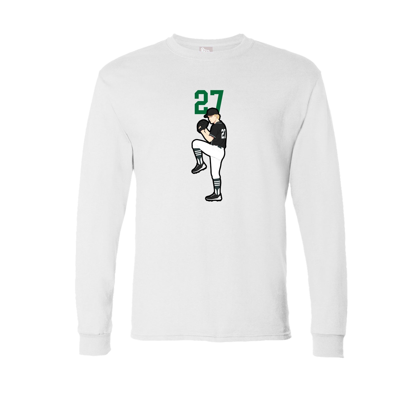 Long Sleeve Tee — Number Top in White