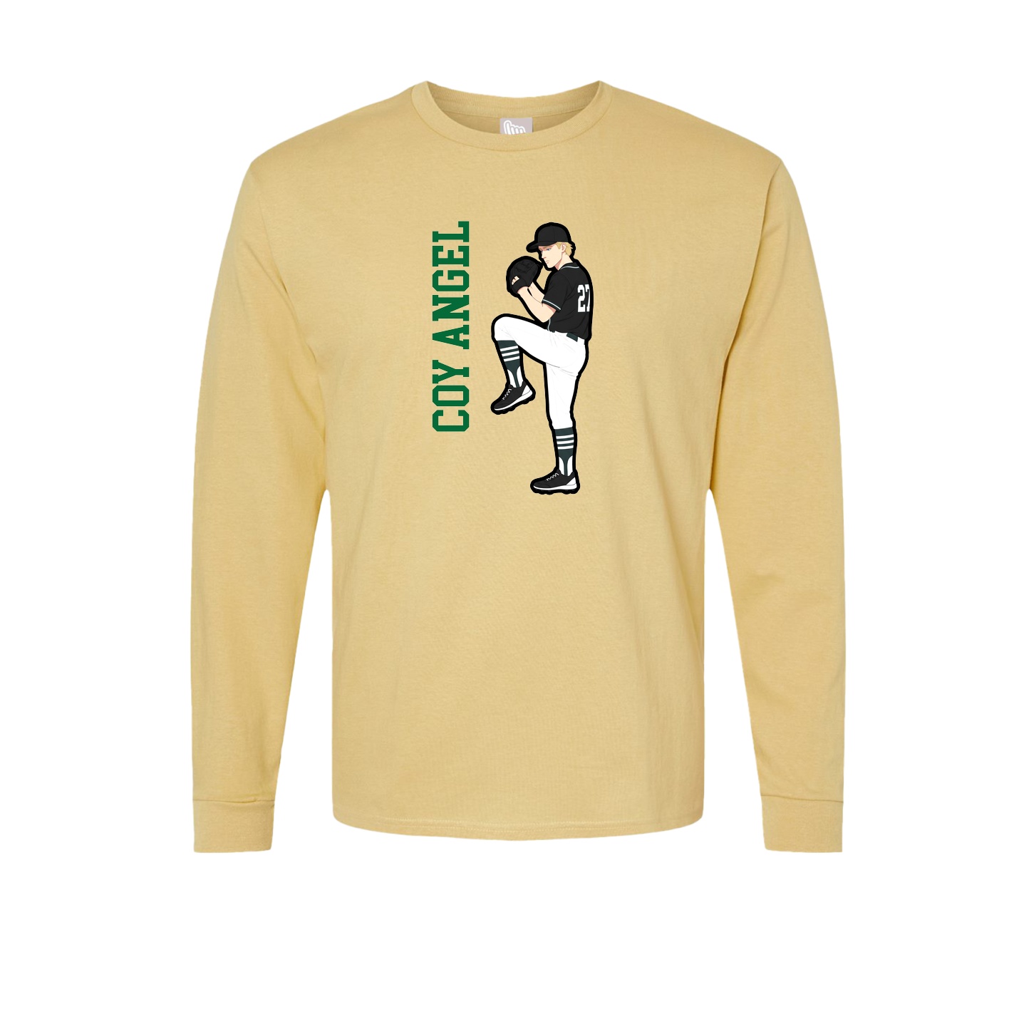 Long Sleeve Tee — Name Vertical in Vegas Gold