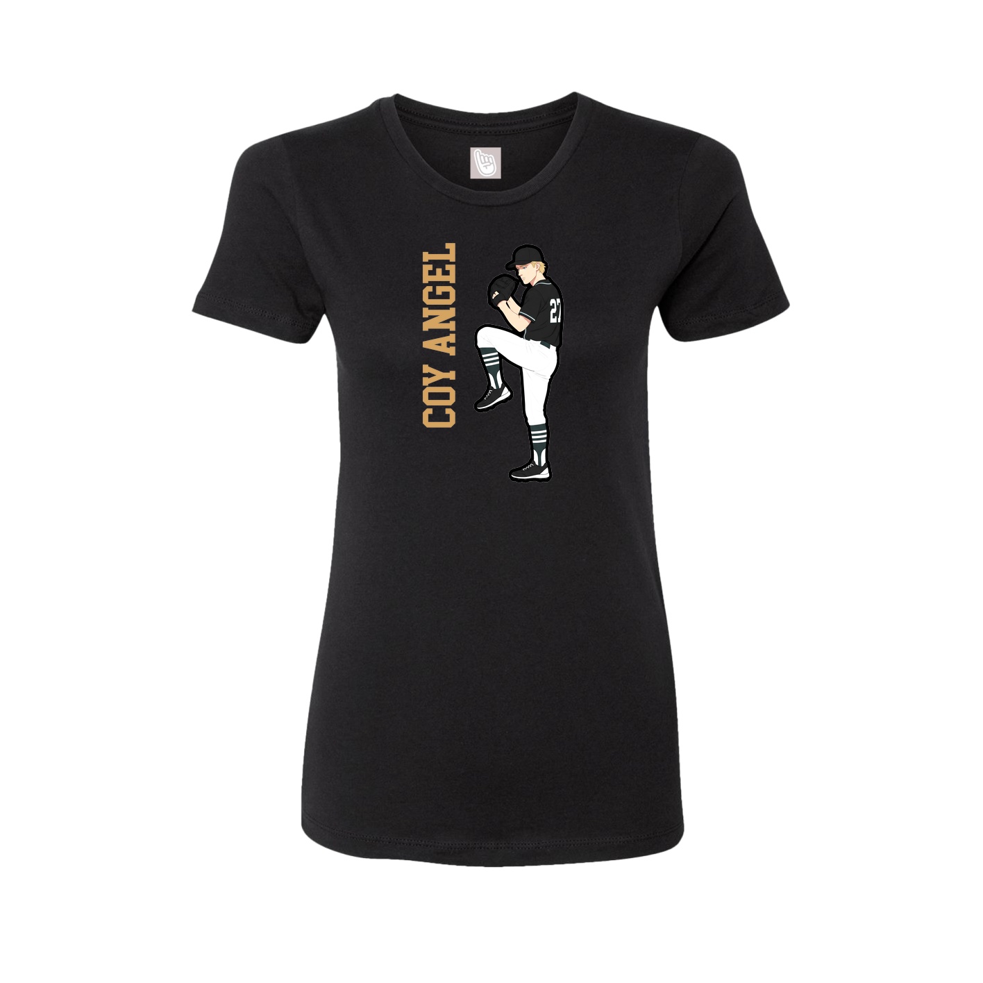 Fitted Women's Tee — Name Vertical in Black