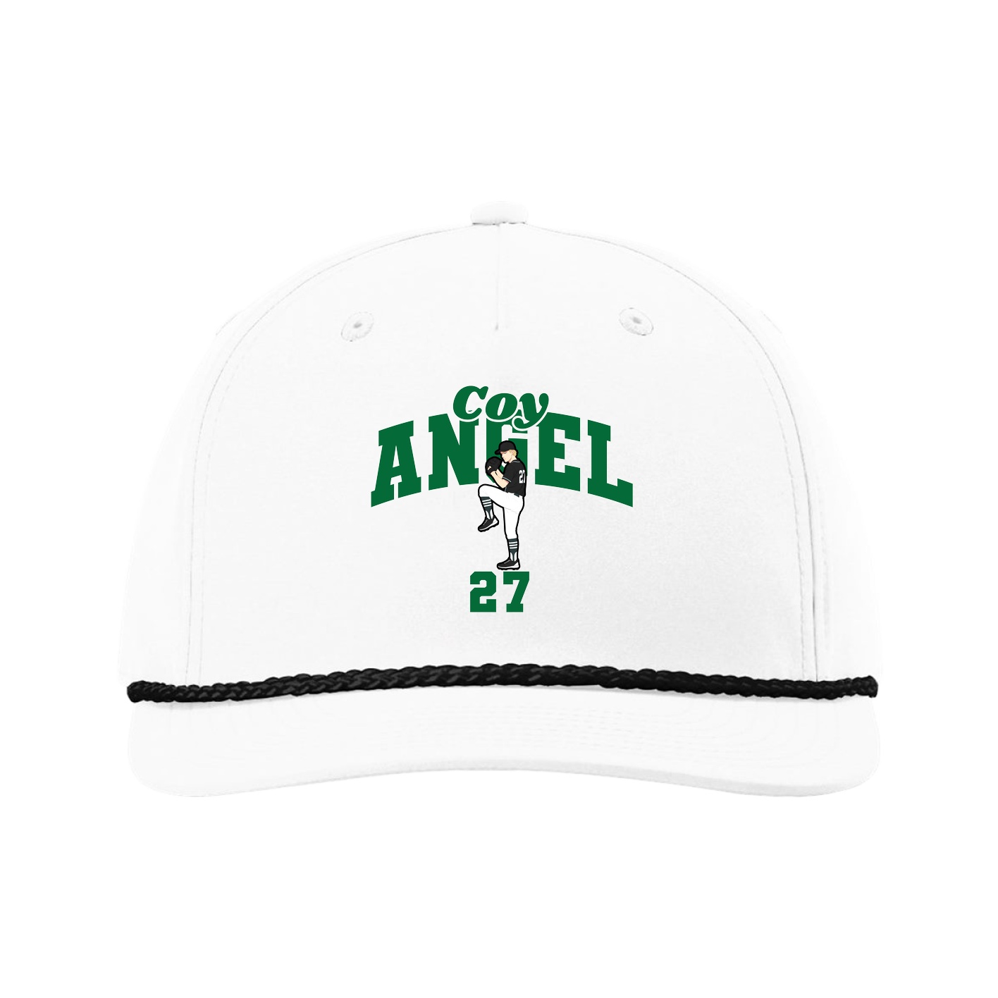 Five-Panel Classic Rope Cap — Signature Arch in White