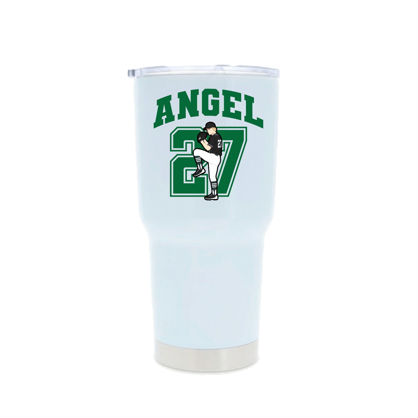 30oz Stainless Steel Tumbler — Number in White
