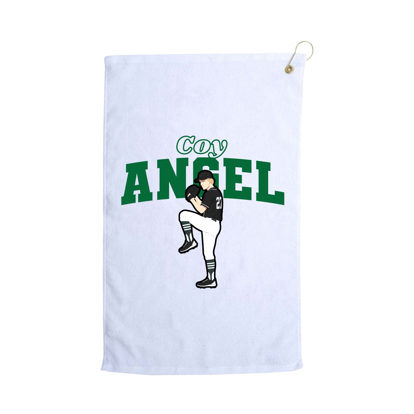 Golf Towel — Name Arch in White