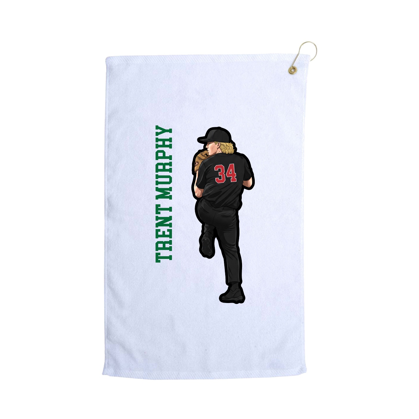 Golf Towel — Name Vertical in White