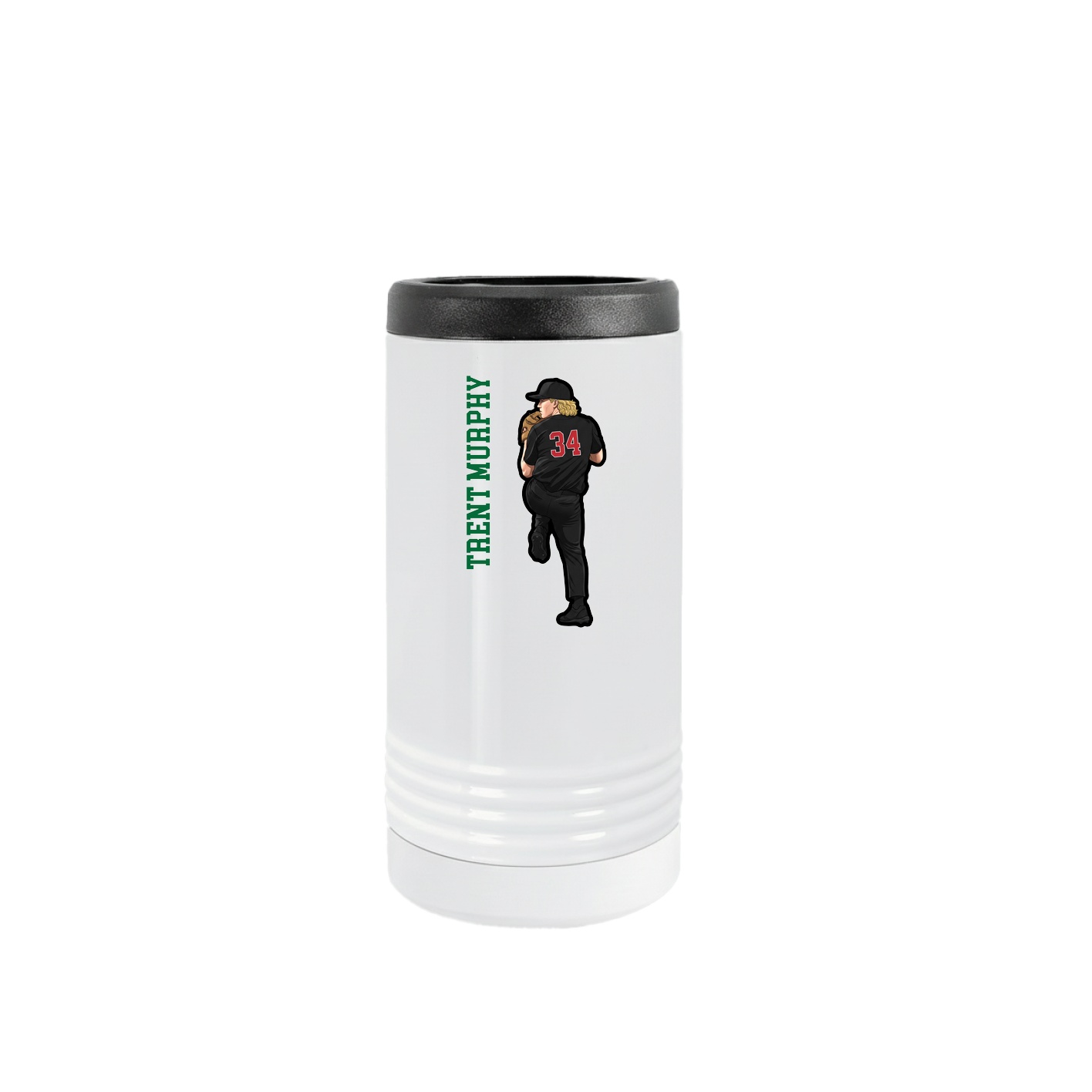 Slim Beverage Holder — Name Vertical in White