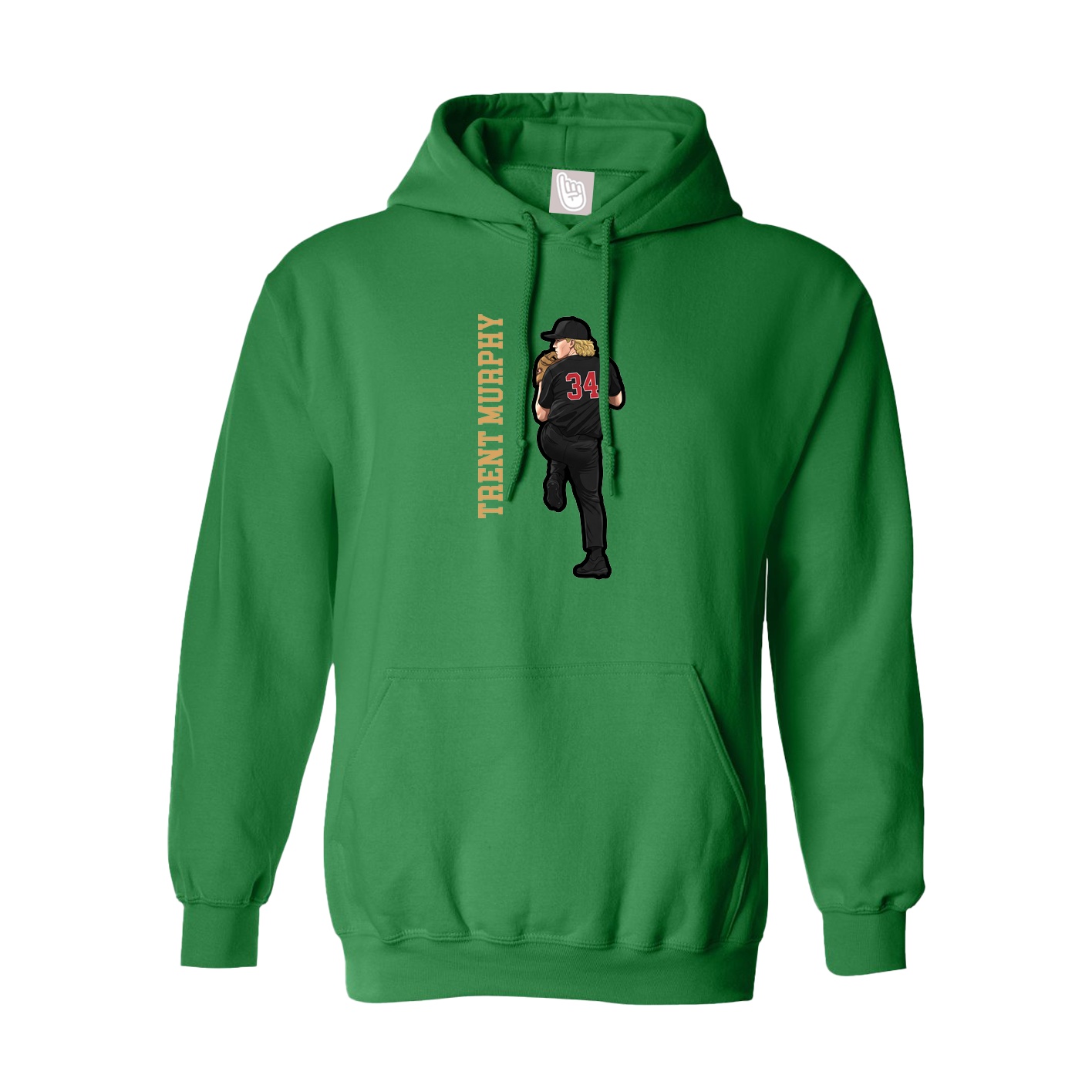 Youth Hoodie — Name Vertical in Green