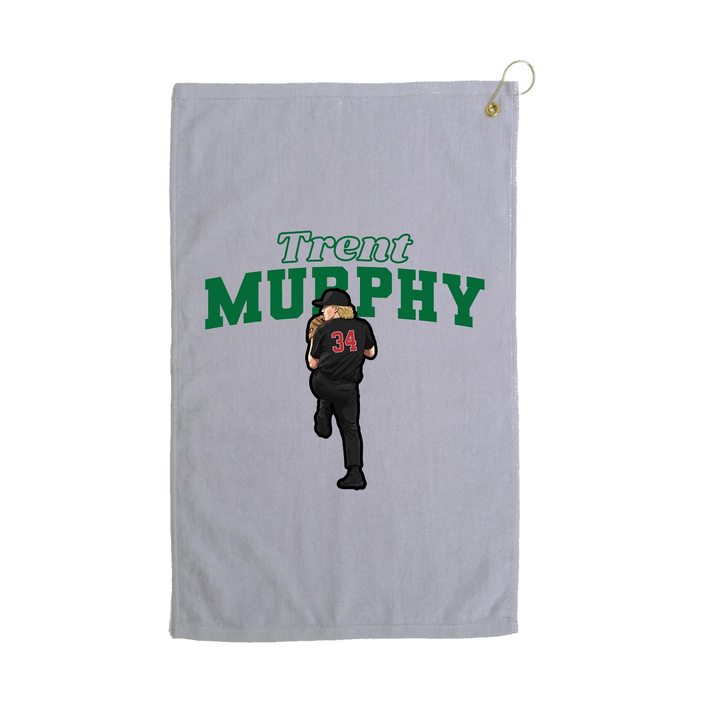 Golf Towel — Name Arch in Grey