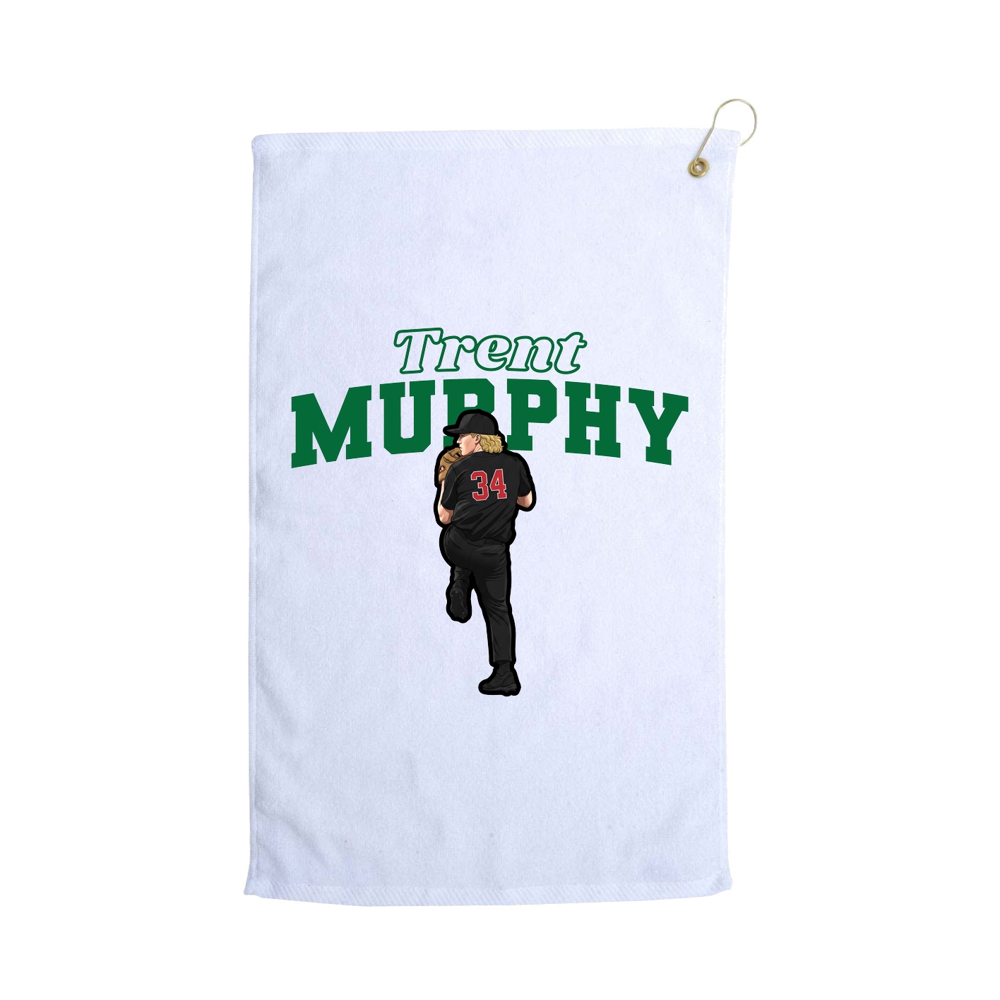 Golf Towel — Name Arch in White