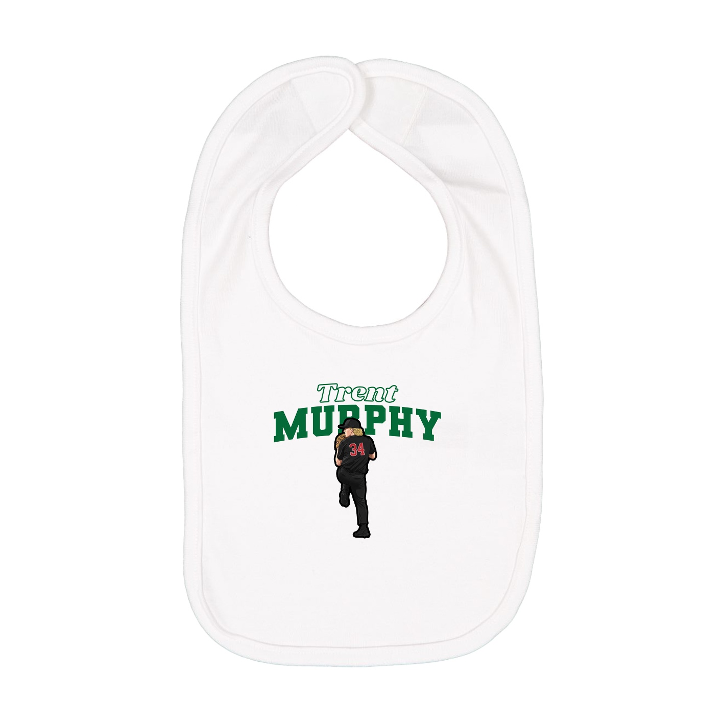 Infant Bib — Name Arch in White