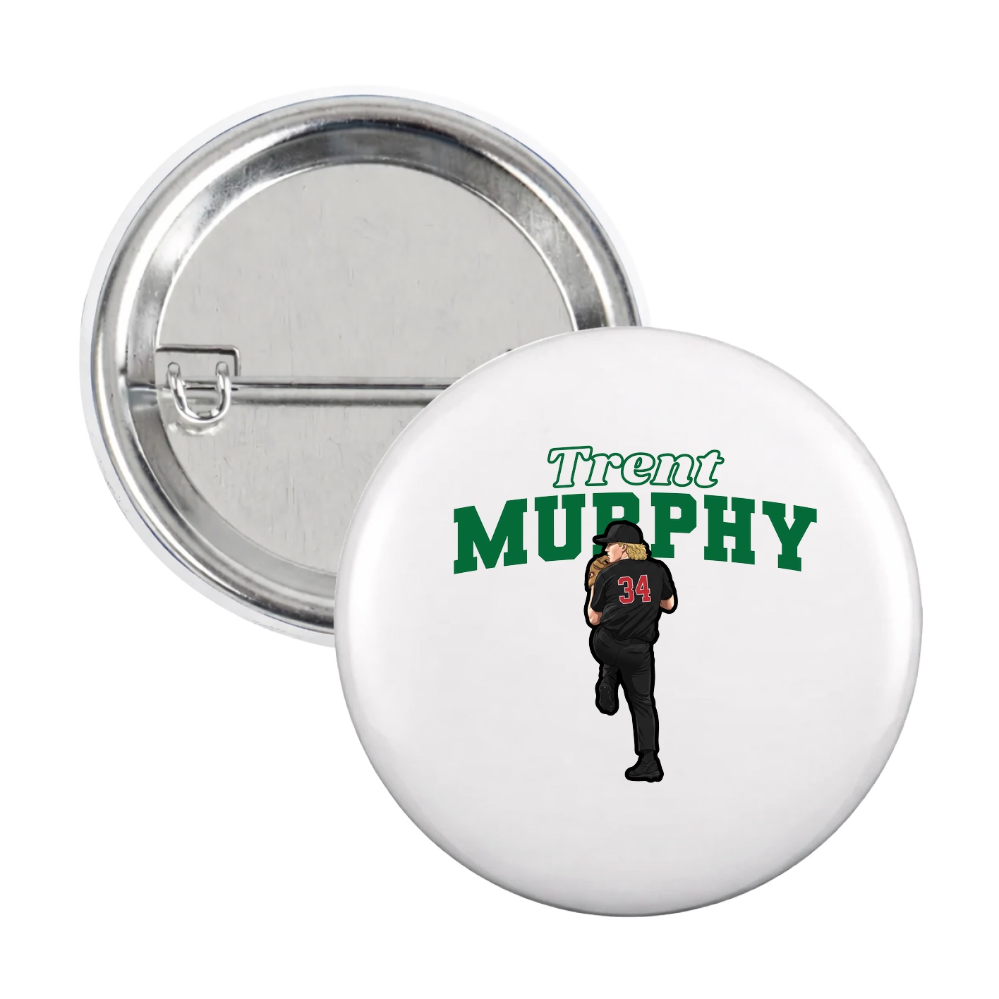 Game Day Button — Name Arch in White