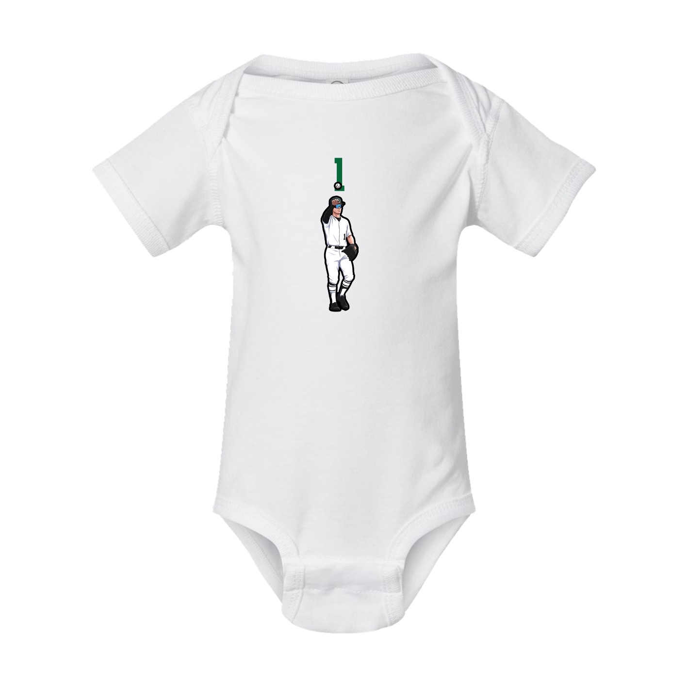 Baby Onesie — Number Top in White