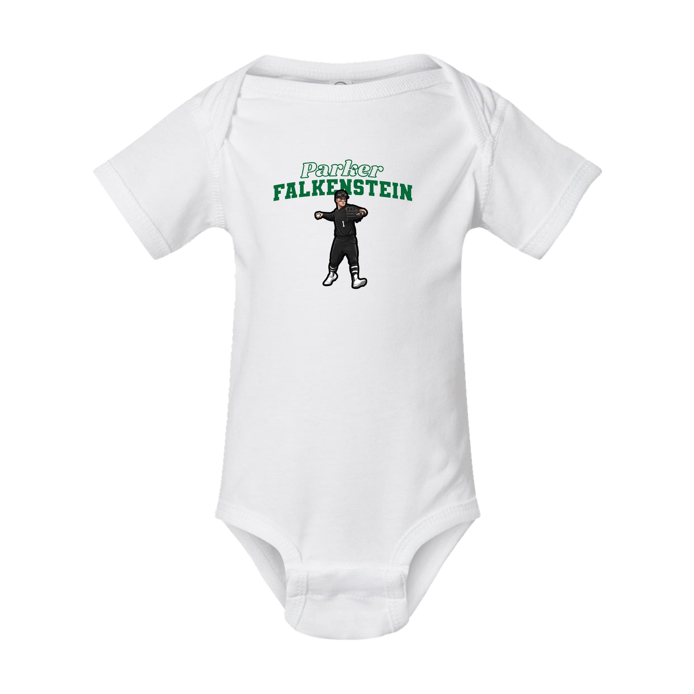 Baby Onesie — Name Arch in White