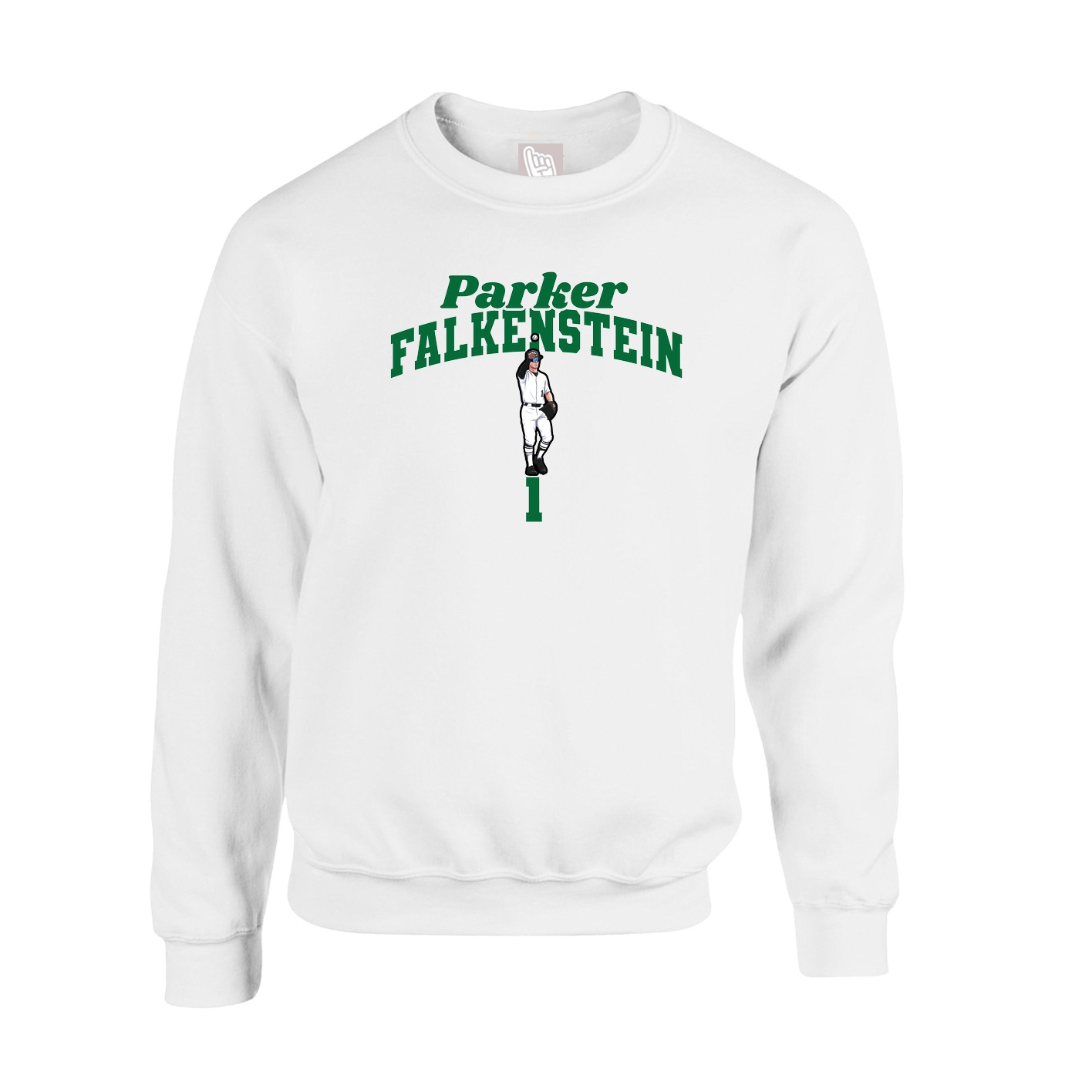 Fleece Crew — Signature Arch in White