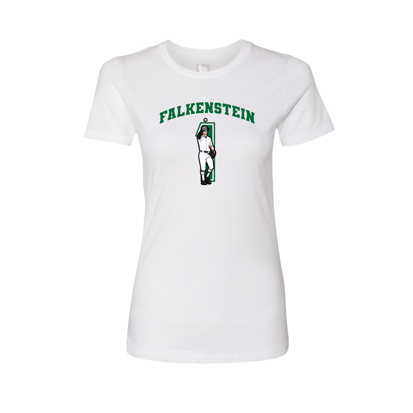 Fitted Women's Tee — Number in White