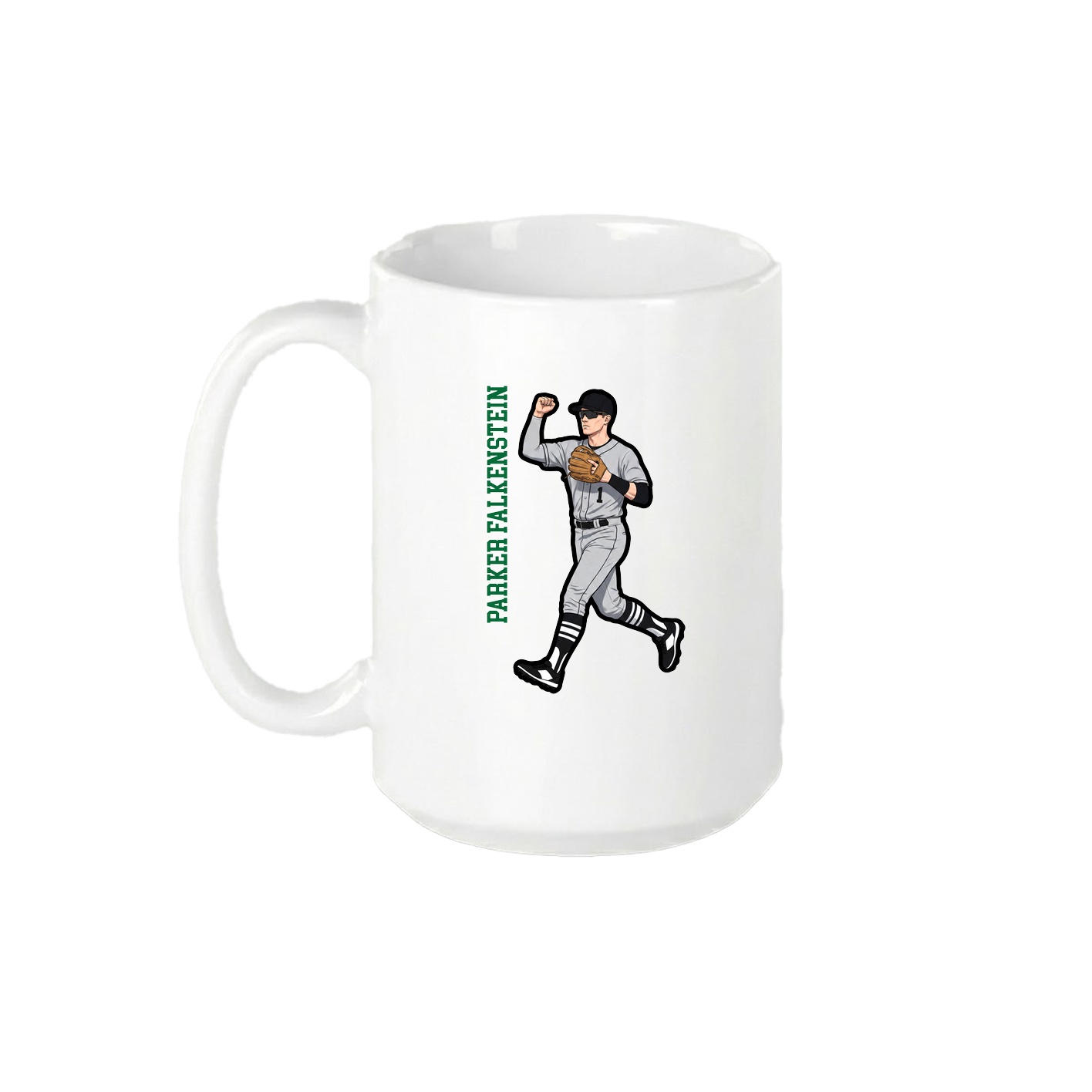 15oz Coffee Mug — Name Vertical in White