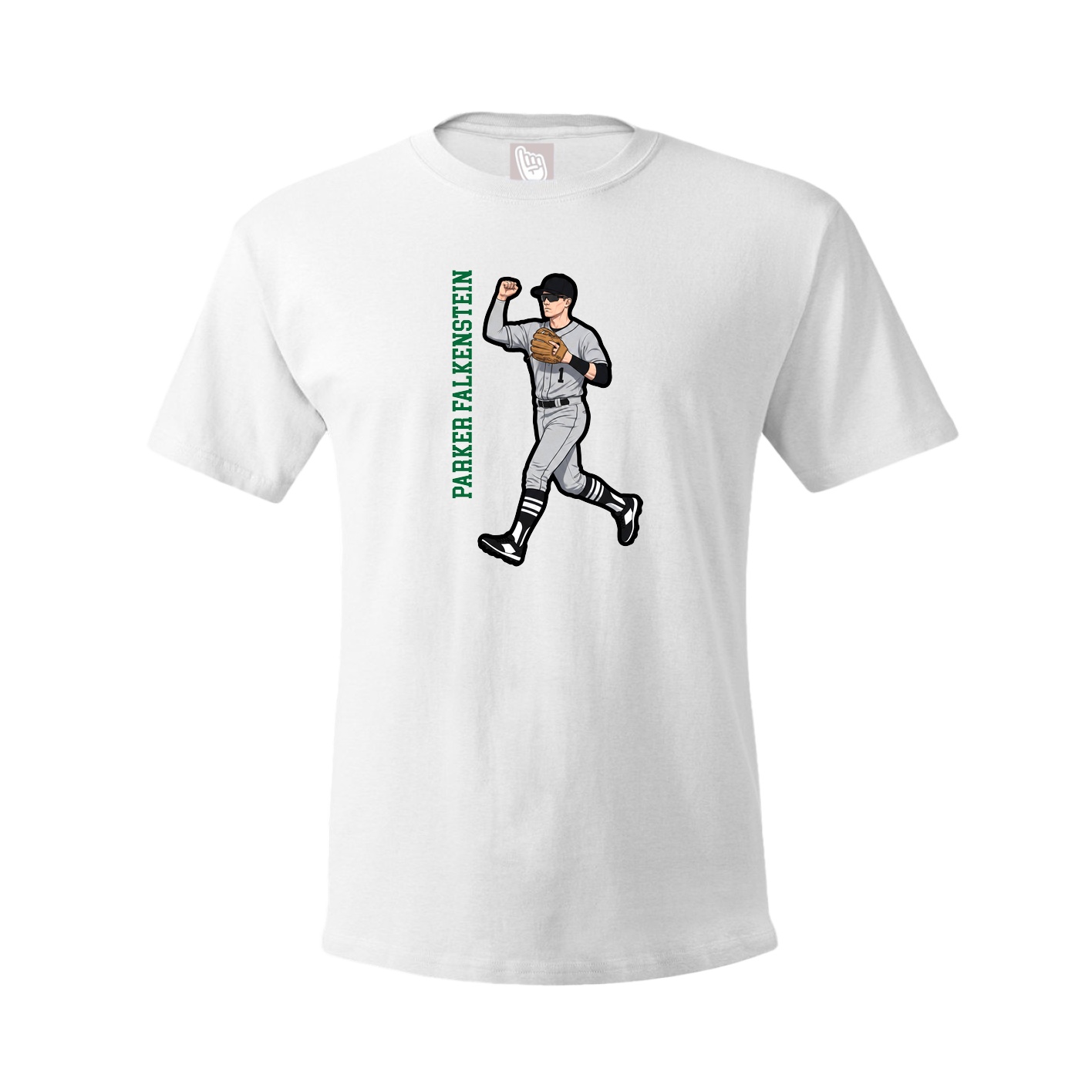 Youth Tee — Name Vertical in White