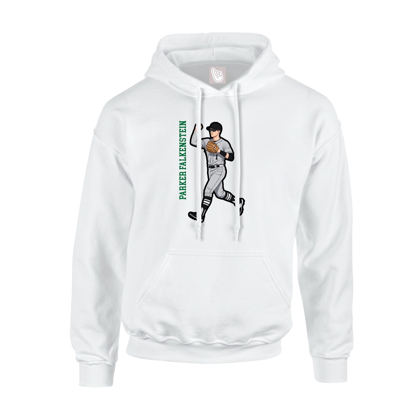 Youth Hoodie — Name Vertical in White
