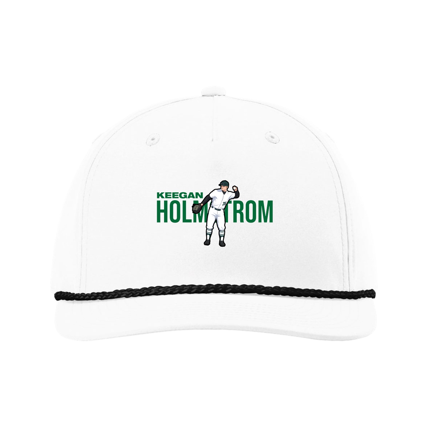 Five-Panel Classic Rope Cap — Player Name in White