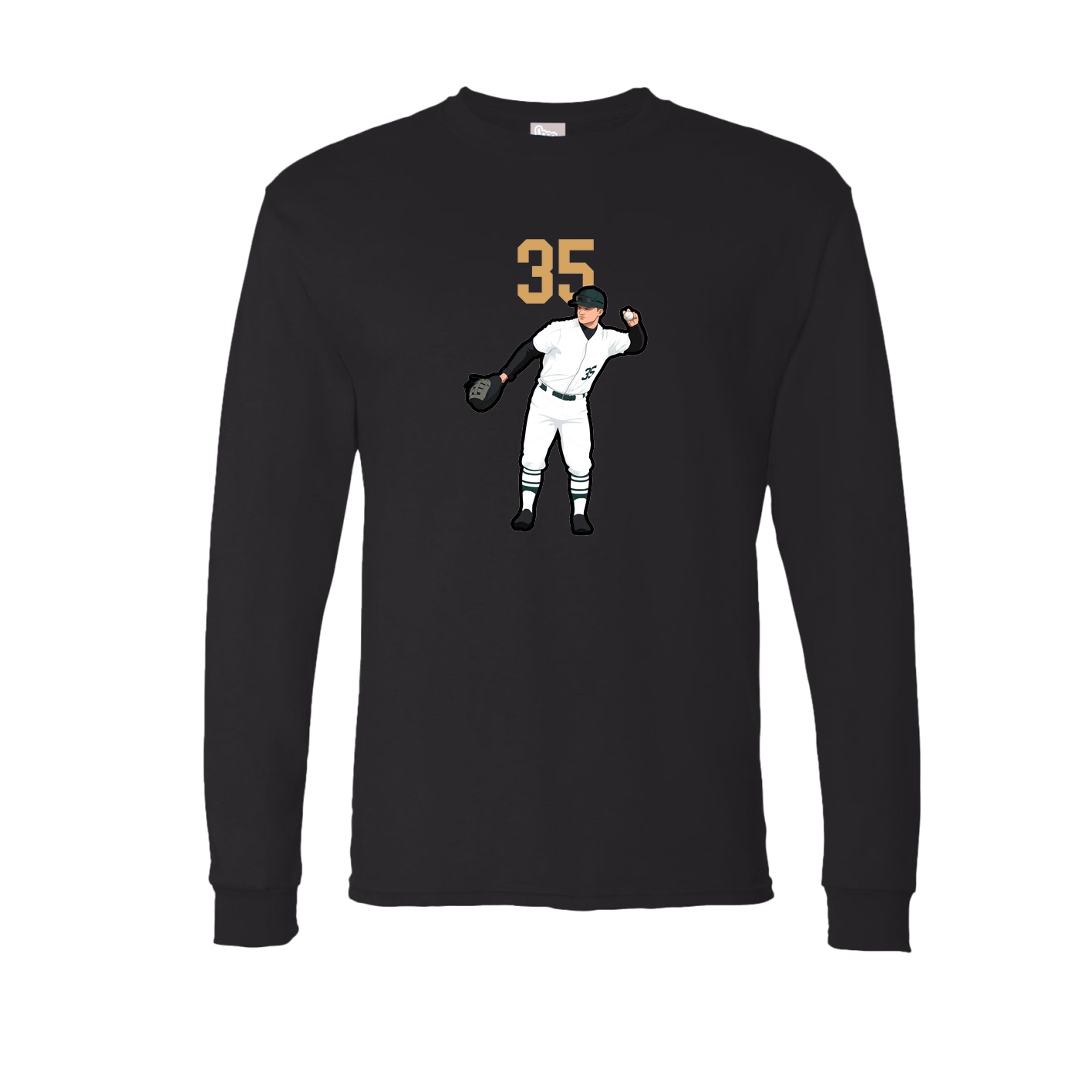 Long Sleeve Tee — Number Top in Black