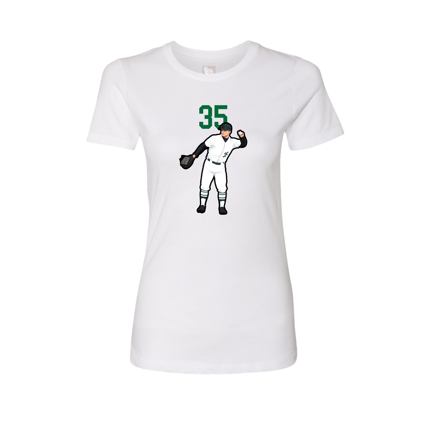 Fitted Women's Tee — Number Top in White